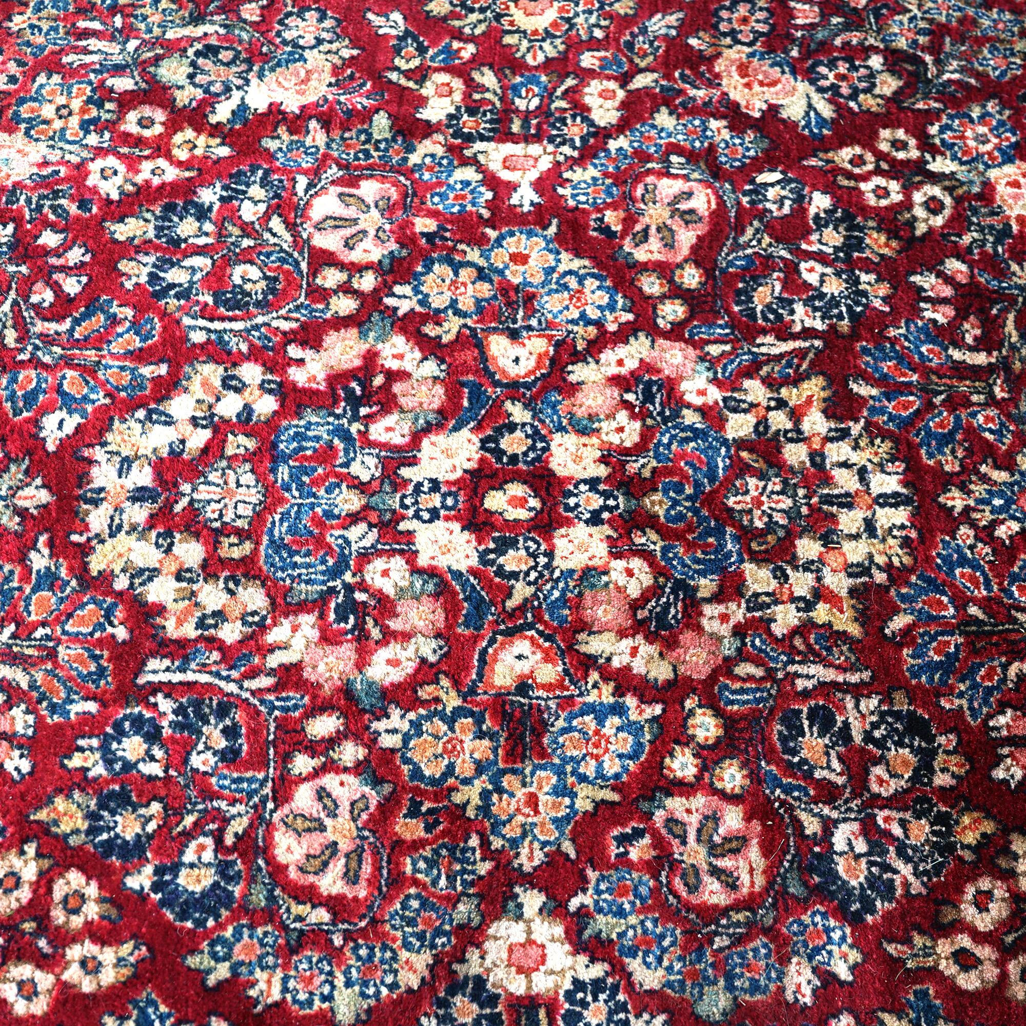 Antique Sarouk Oriental Wool Carpet  9’ X 12’ C1930 For Sale 4