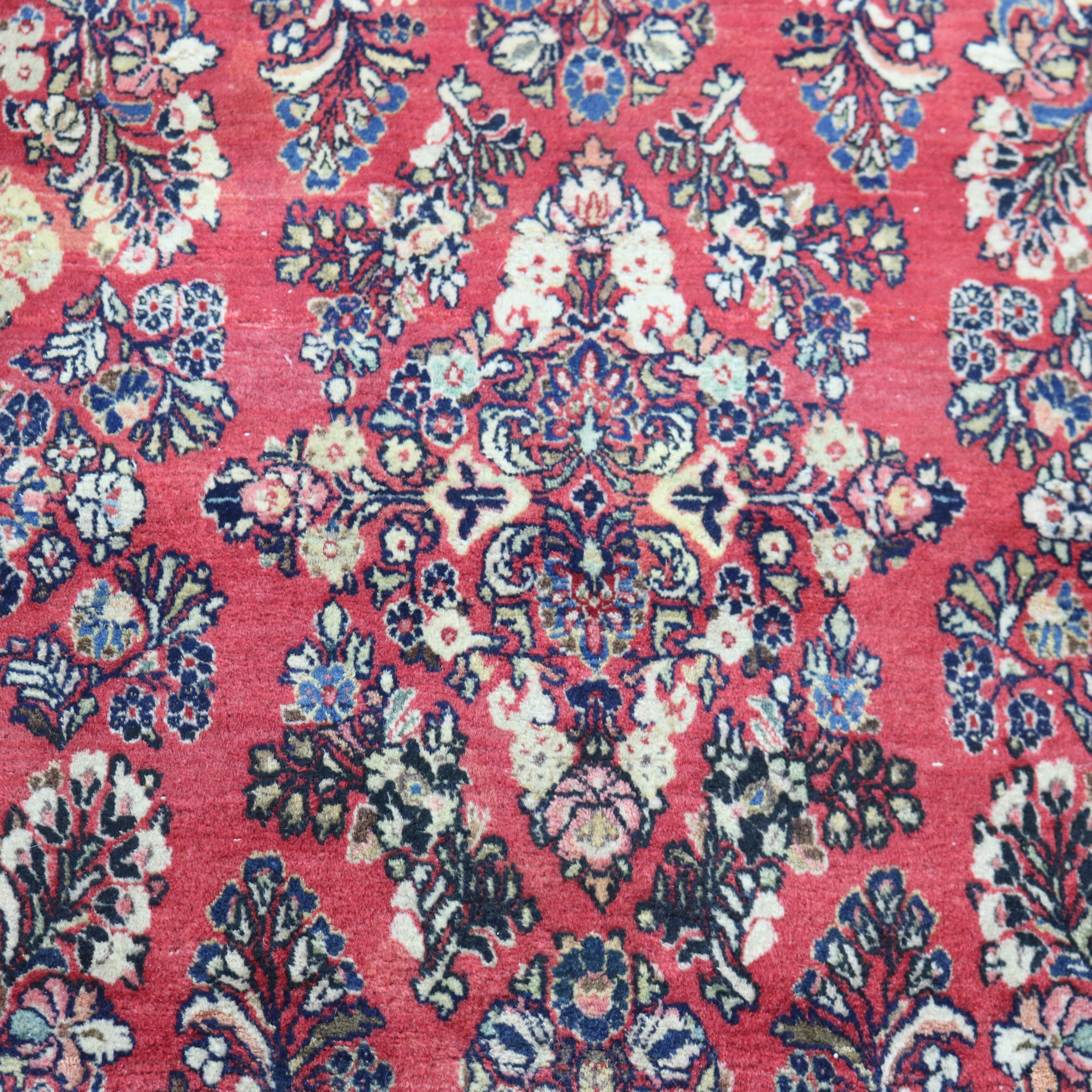 Antique Sarouk Oriental Wool Rug, circa 1920 For Sale 7