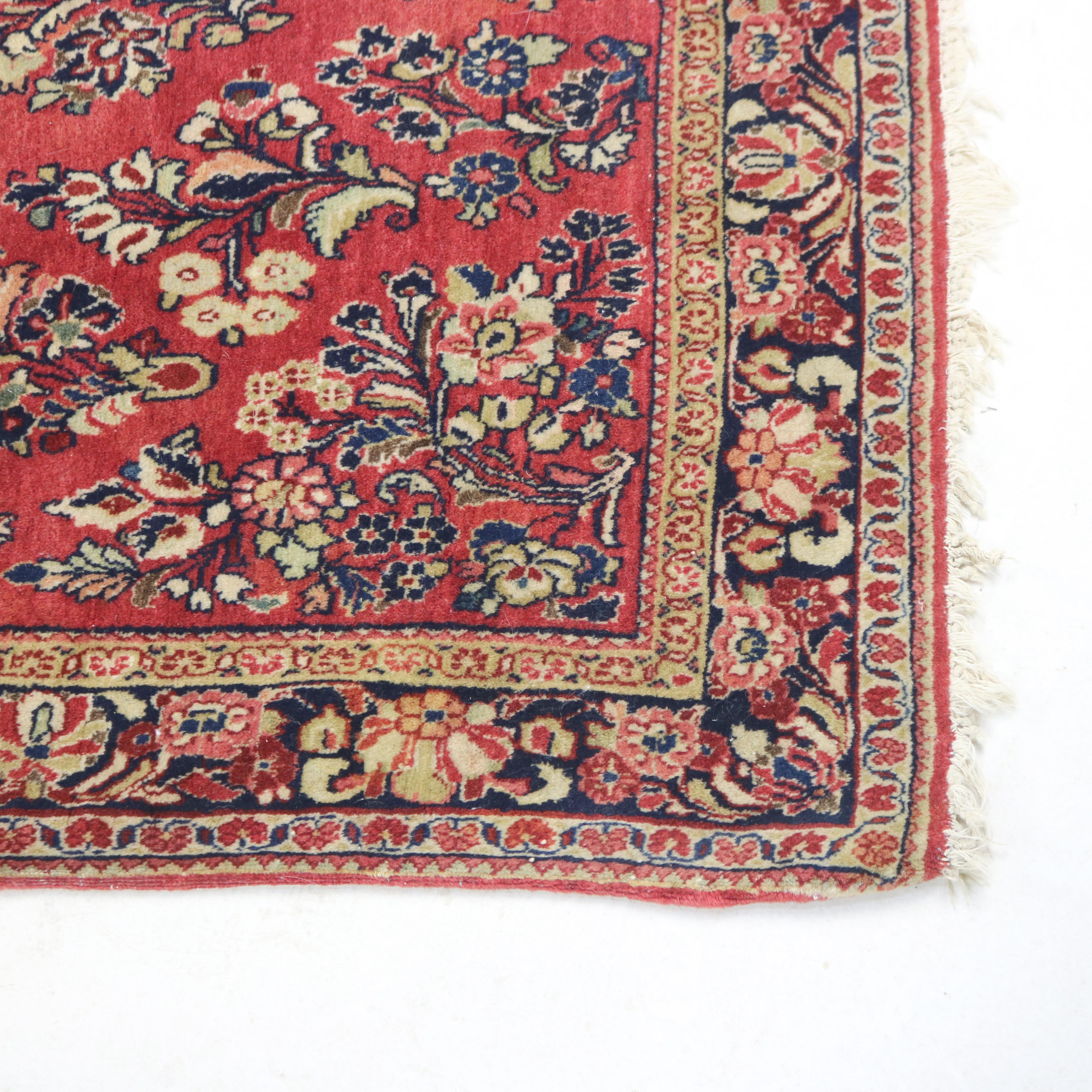 20th Century Antique Sarouk Oriental Wool Rug, circa 1920 For Sale