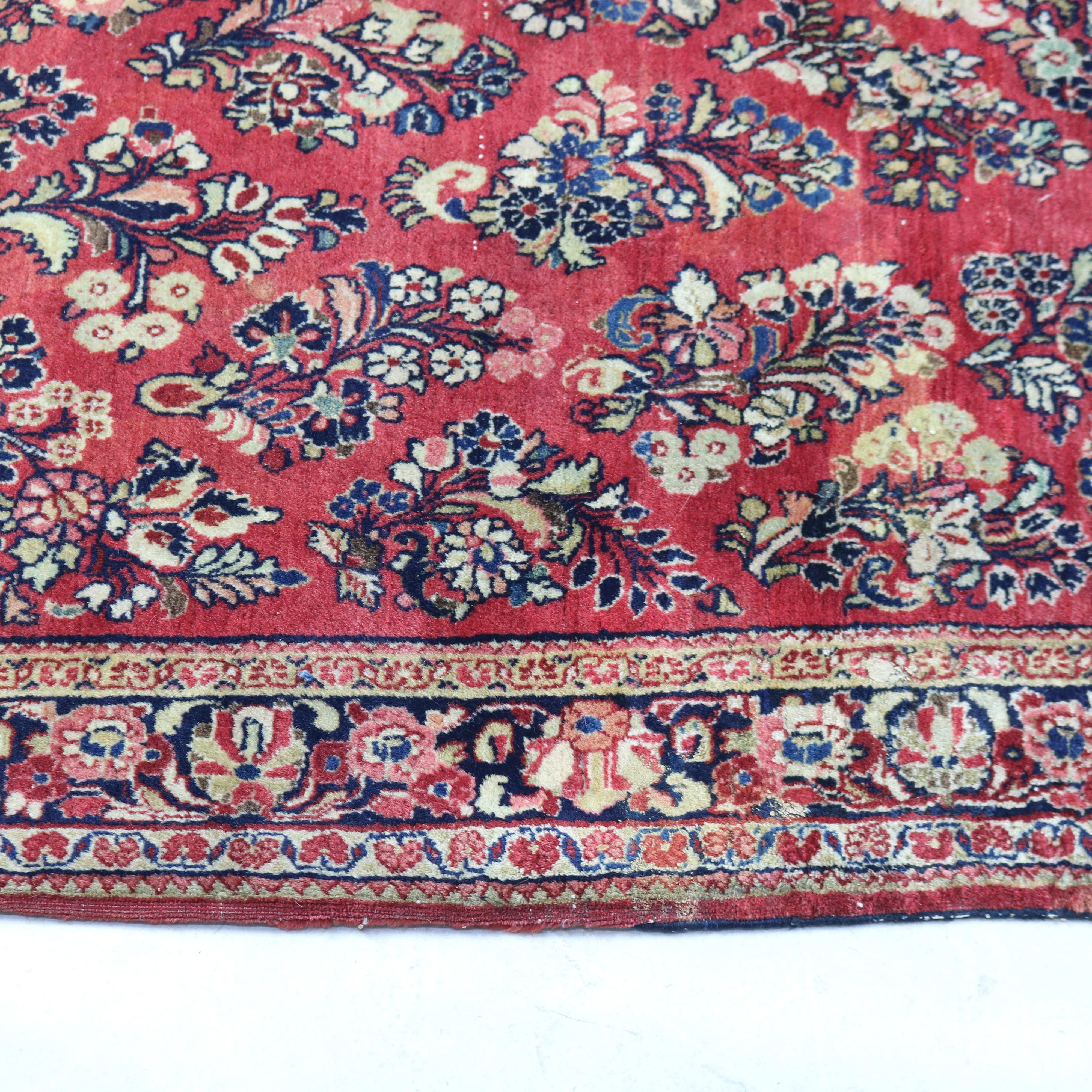 Antique Sarouk Oriental Wool Rug, circa 1920 For Sale 2