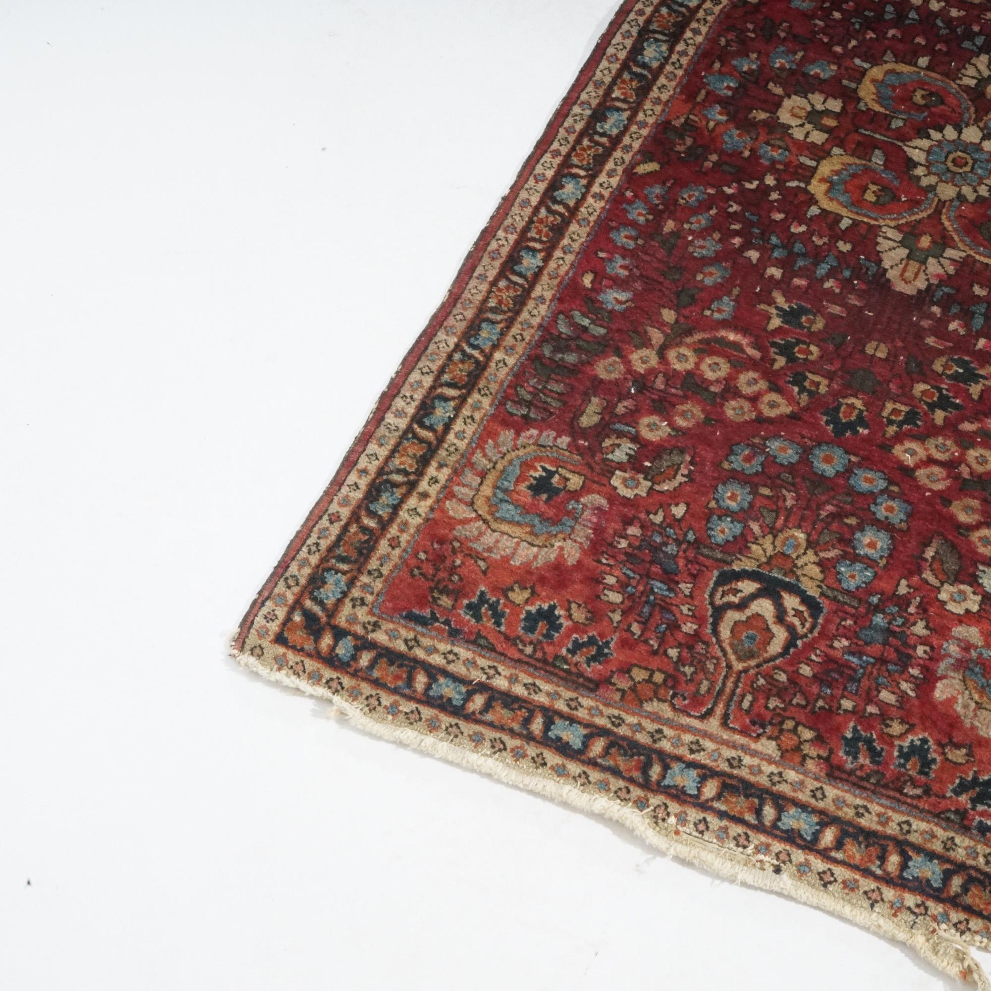 Antique Sarouk Oriental Wool Rug, circa 1930 For Sale 1