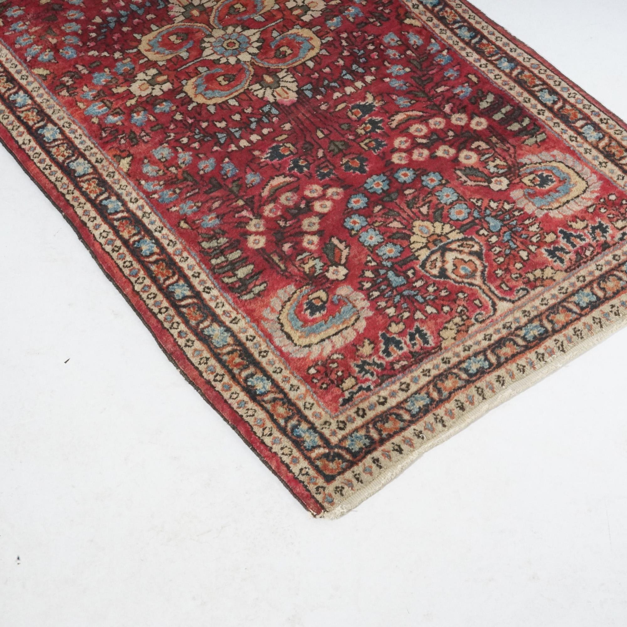 Antique Sarouk Oriental Wool Rug, circa 1930 For Sale 2
