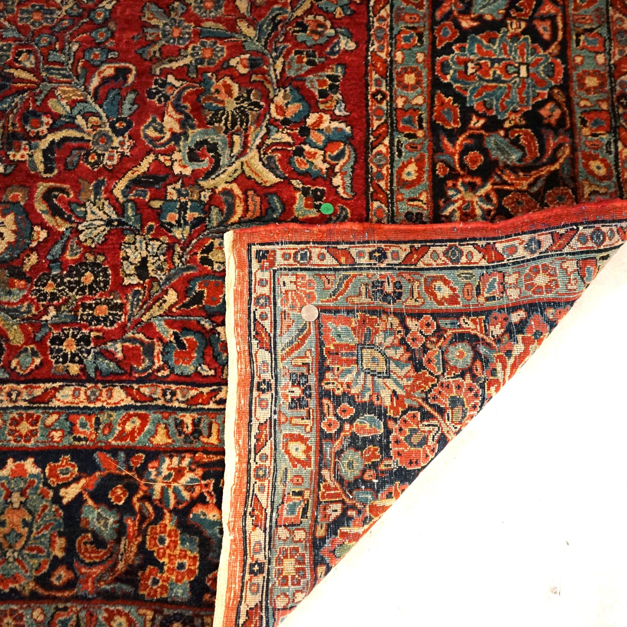 Antique Sarouk Persian Oriental 9x12 Wool Rug C1930 For Sale 6