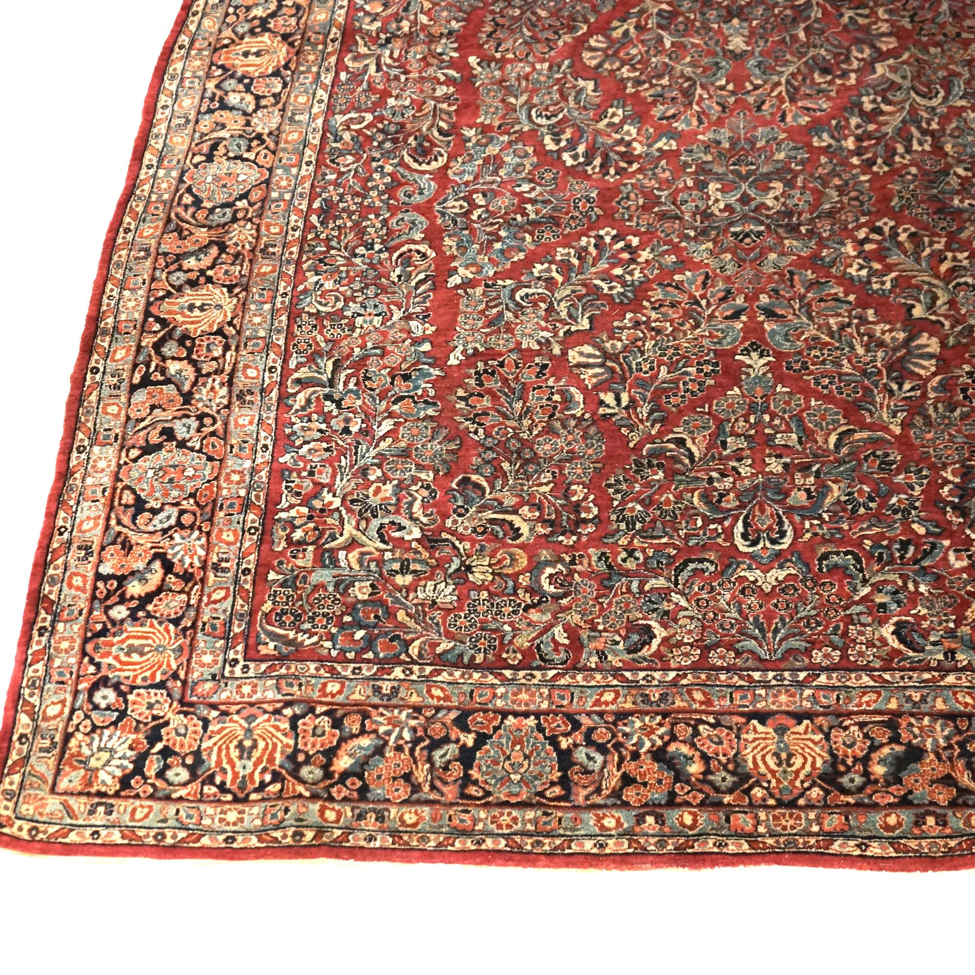 Antique Sarouk Persian Oriental 9x12 Wool Rug C1930 For Sale 2