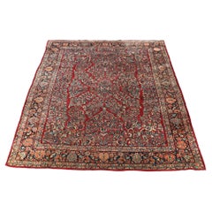 Antique tapis persan oriental Sarouk 9x12 en laine C1930