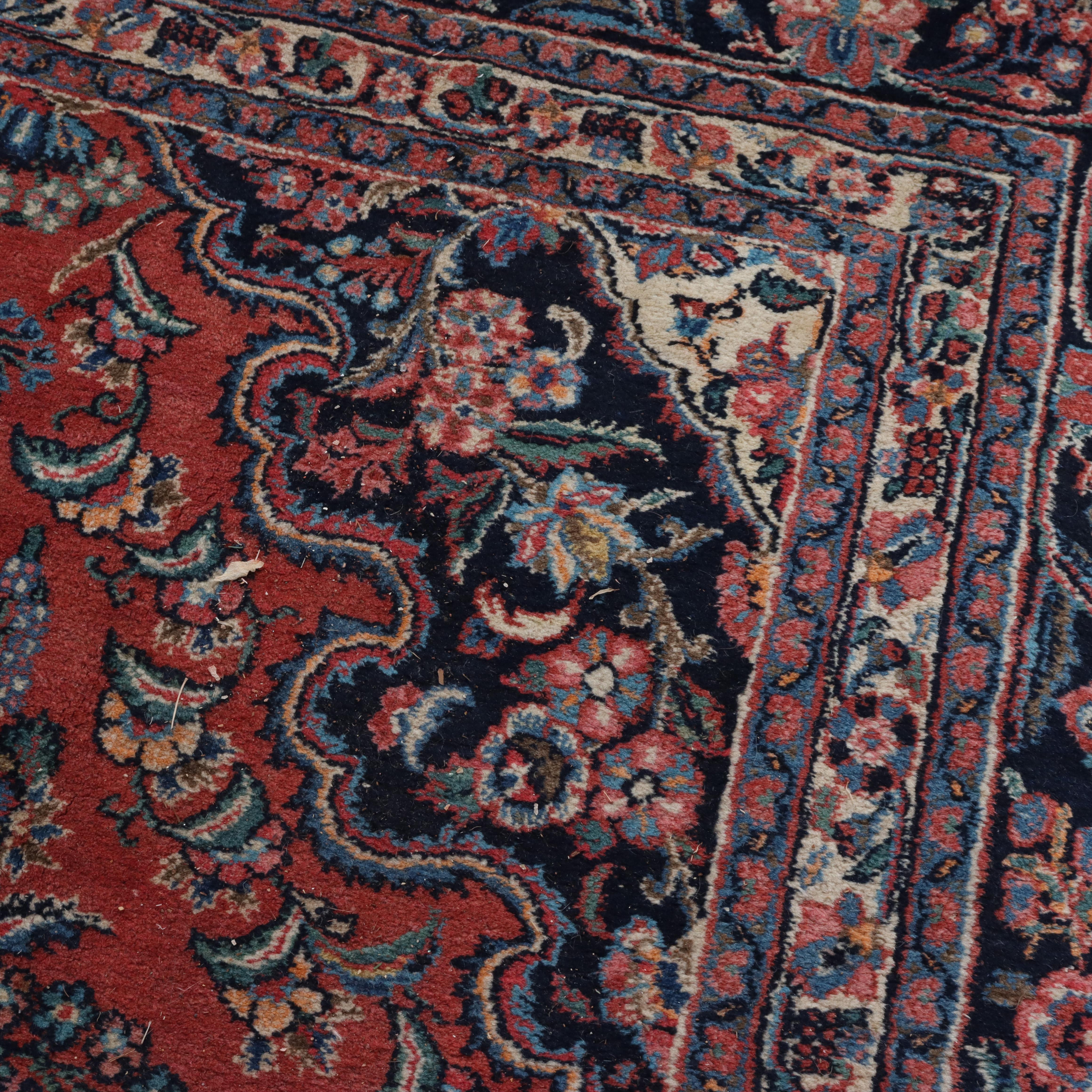 Antike Sarouk Persisch Orientalisch Zimmer Sized Wolle Teppich C1930 im Angebot 8