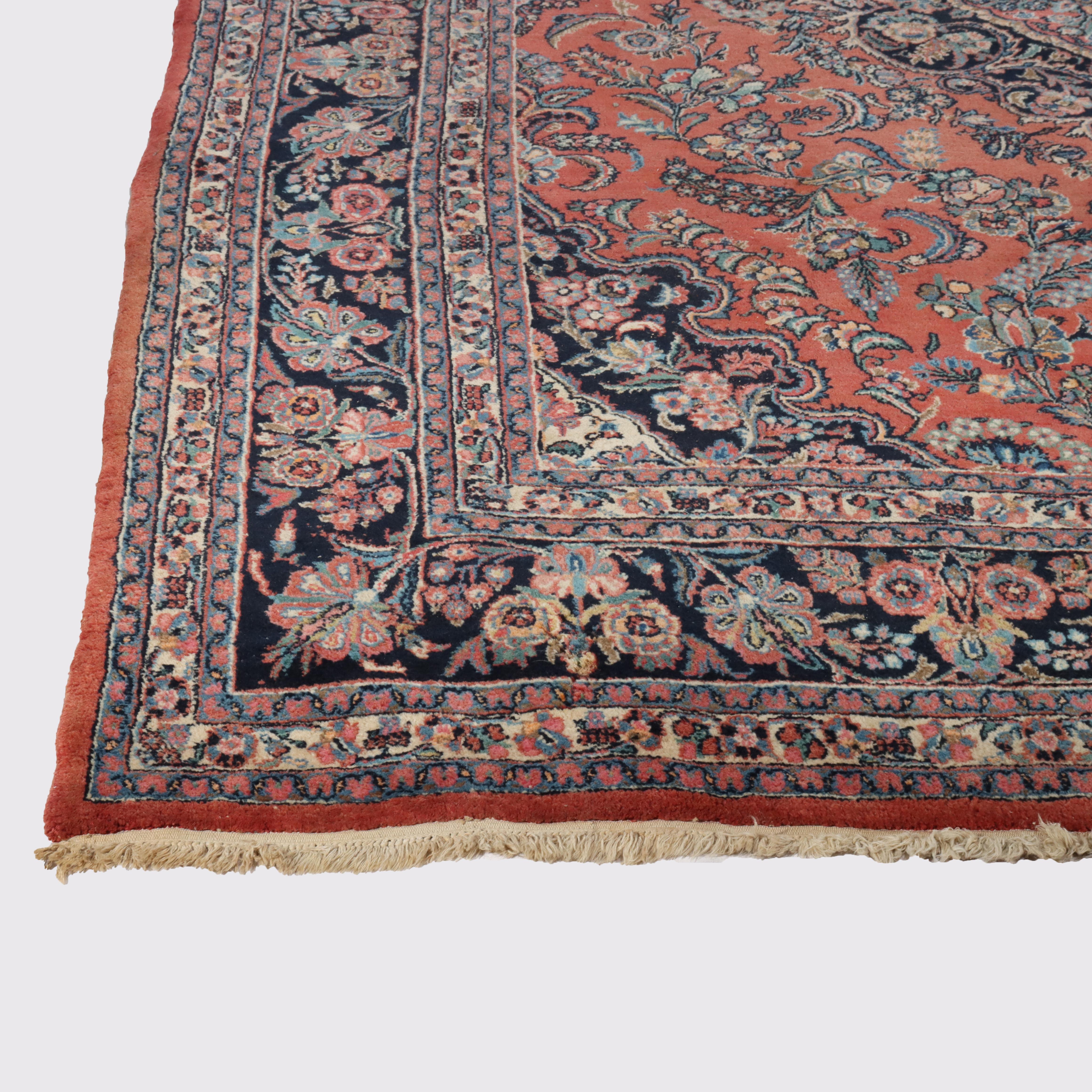 Antike Sarouk Persisch Orientalisch Zimmer Sized Wolle Teppich C1930 (20. Jahrhundert) im Angebot