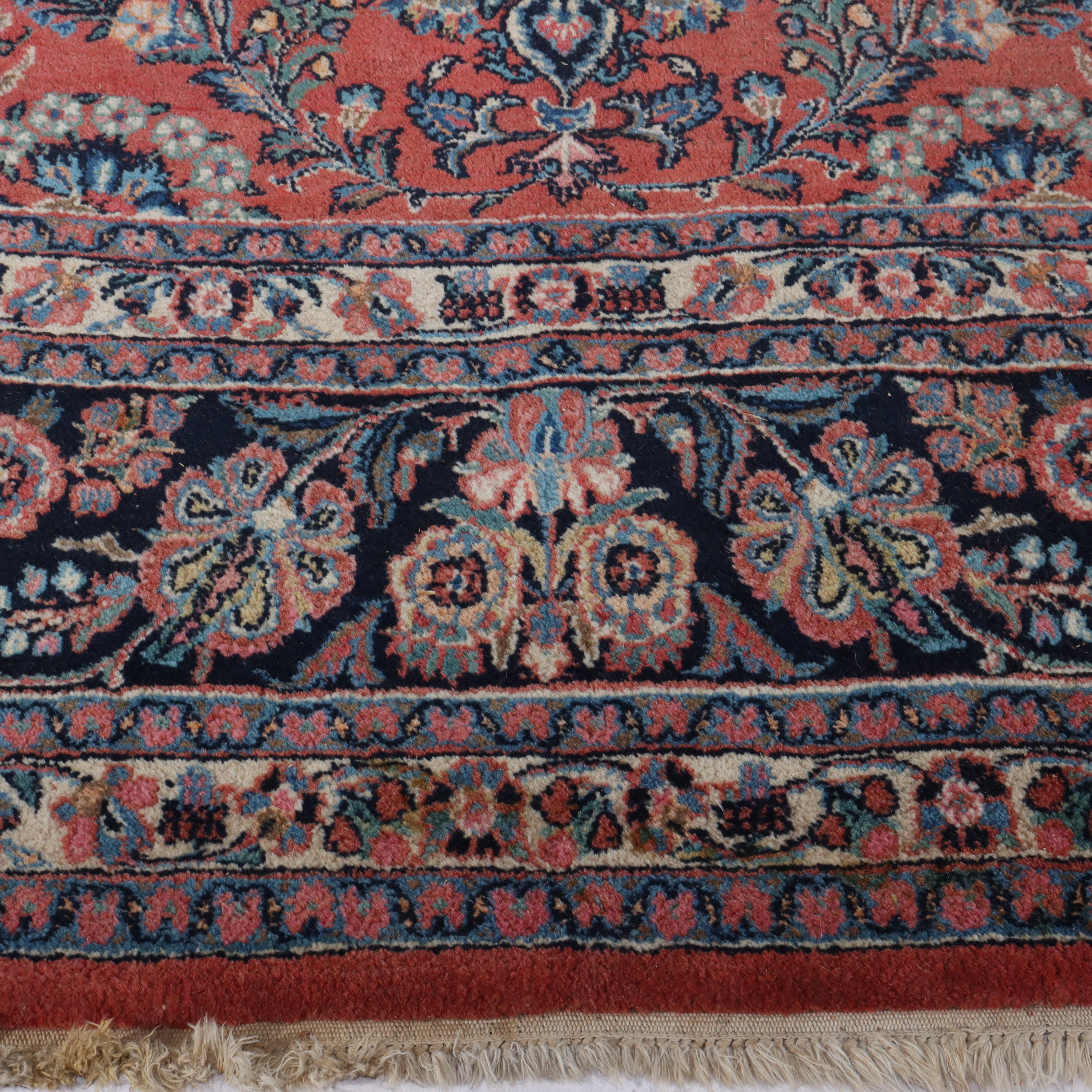 Antike Sarouk Persisch Orientalisch Zimmer Sized Wolle Teppich C1930 im Angebot 3