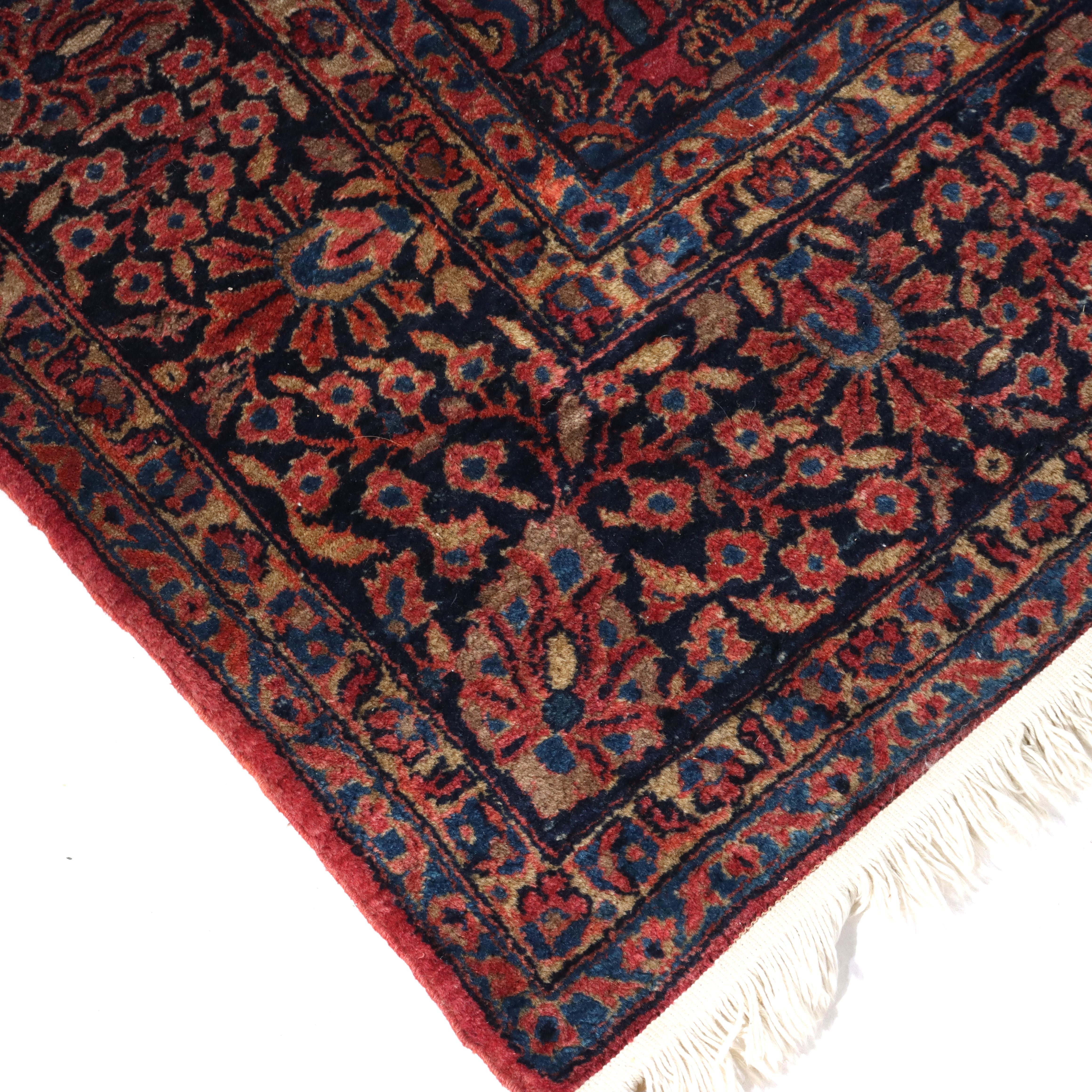 Antiker Sarouk Persisch Orientalischer Wollteppich C1930 im Angebot 5