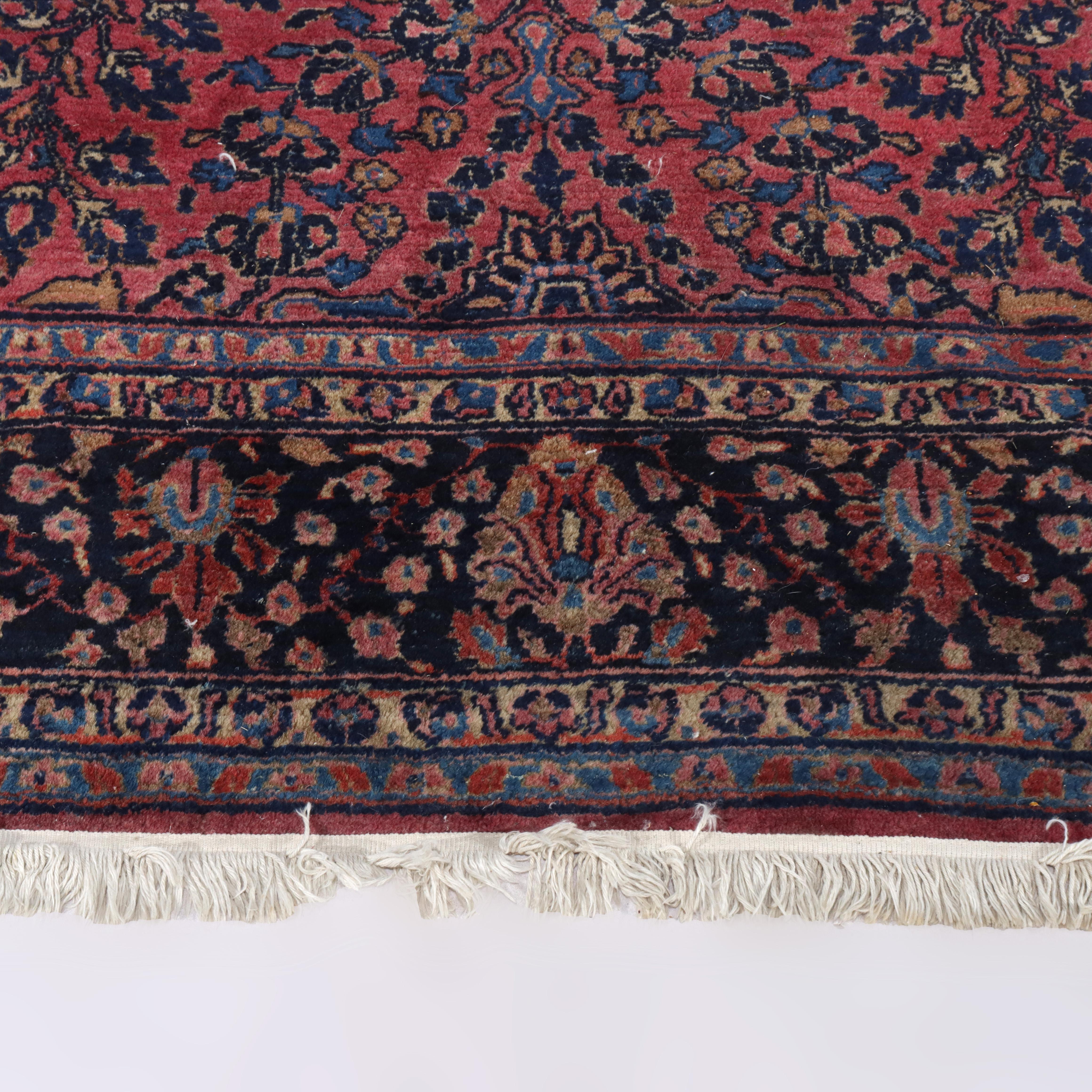 Antiker Sarouk Persisch Orientalischer Wollteppich C1930 (Wolle) im Angebot