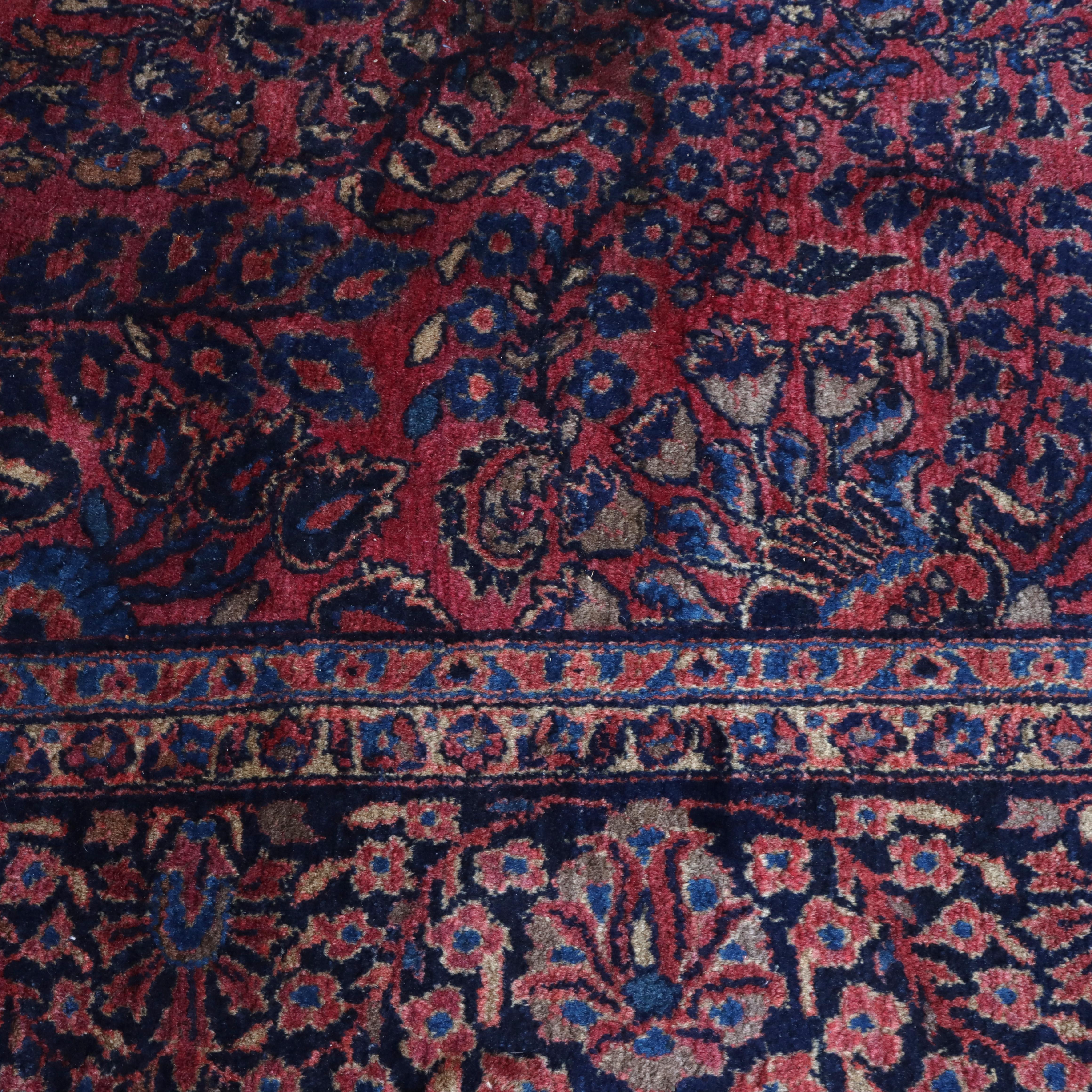 Antiker Sarouk Persisch Orientalischer Wollteppich C1930 im Angebot 2