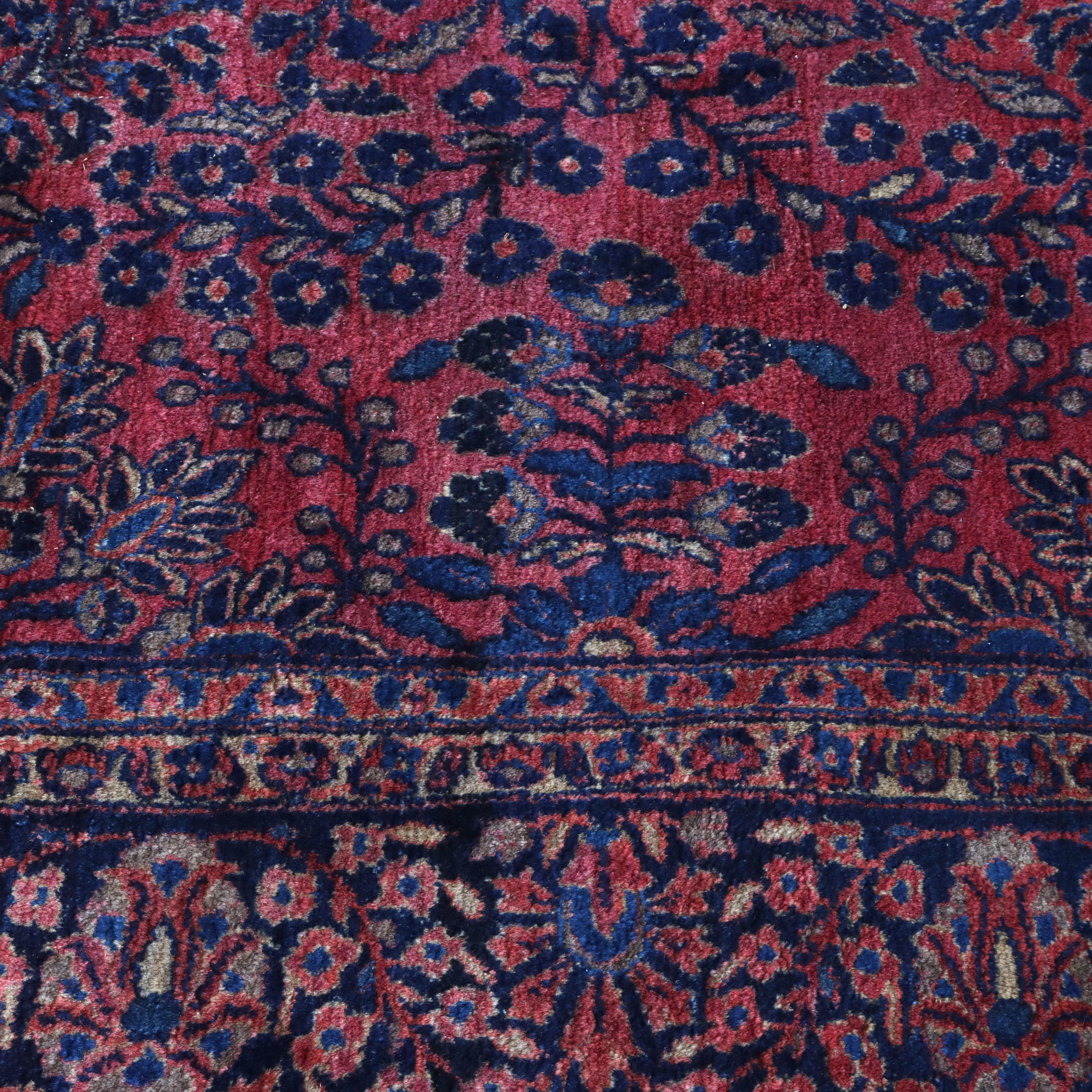 Antiker Sarouk Persisch Orientalischer Wollteppich C1930 im Angebot 3