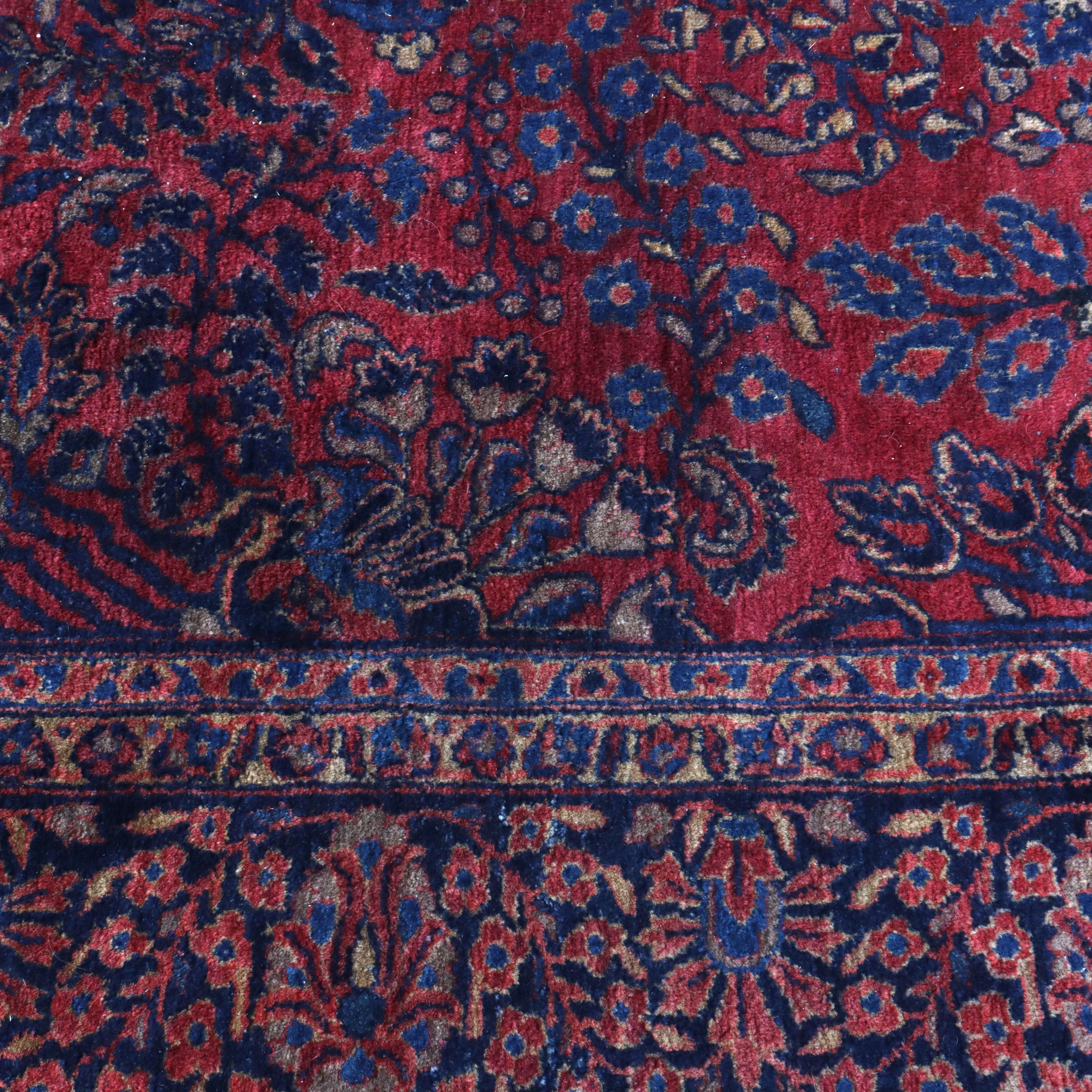 Antiker Sarouk Persisch Orientalischer Wollteppich C1930 im Angebot 4