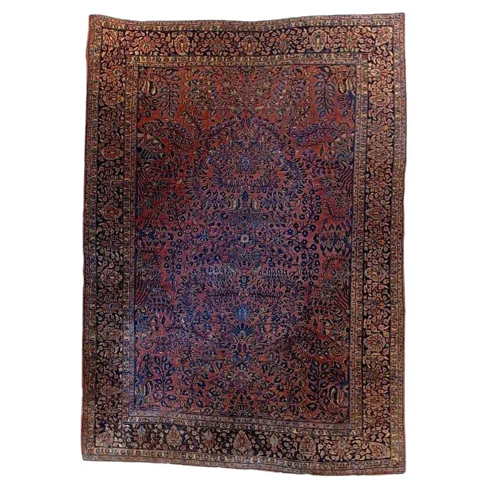 Antiker Sarouk Persisch Orientalischer Wollteppich C1930
