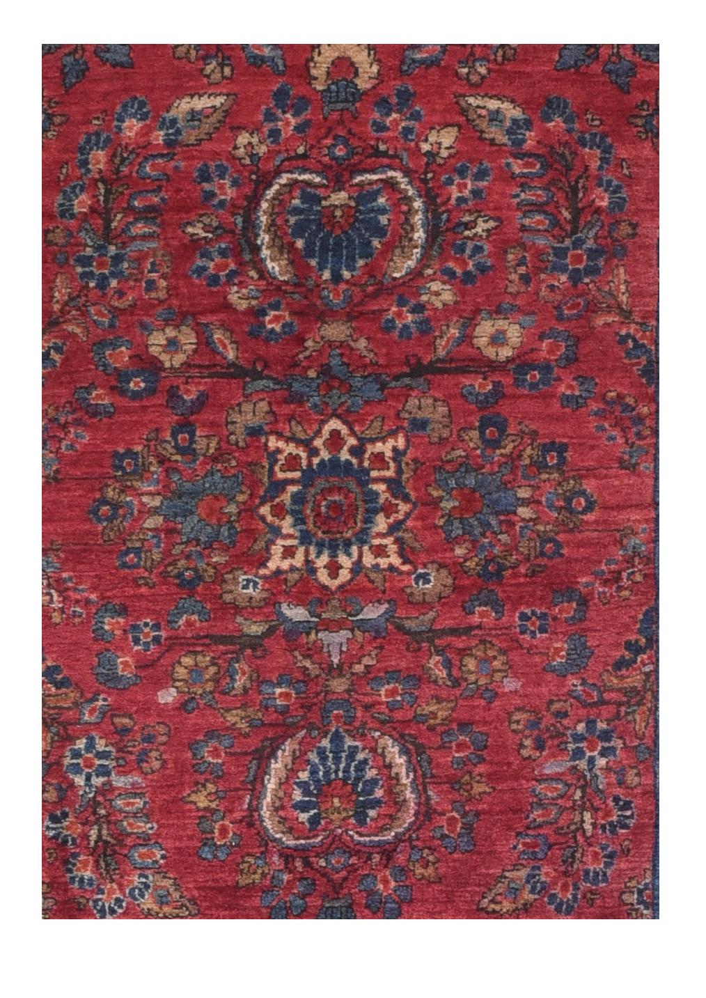 Asian Antique Persian Sarouk Area Rug For Sale