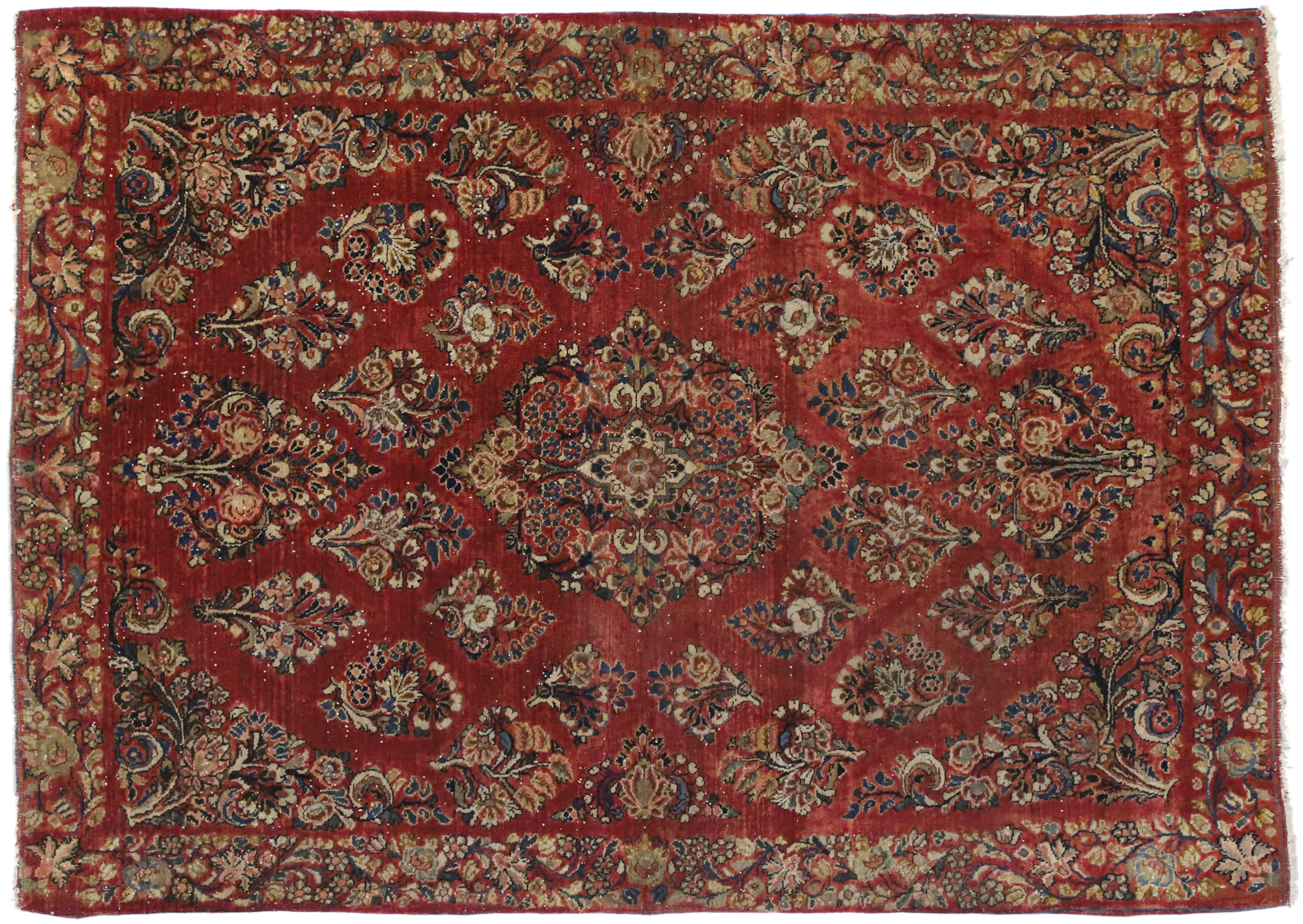 Antique Sarouk Persian Rug with Old World Victorian Style 2