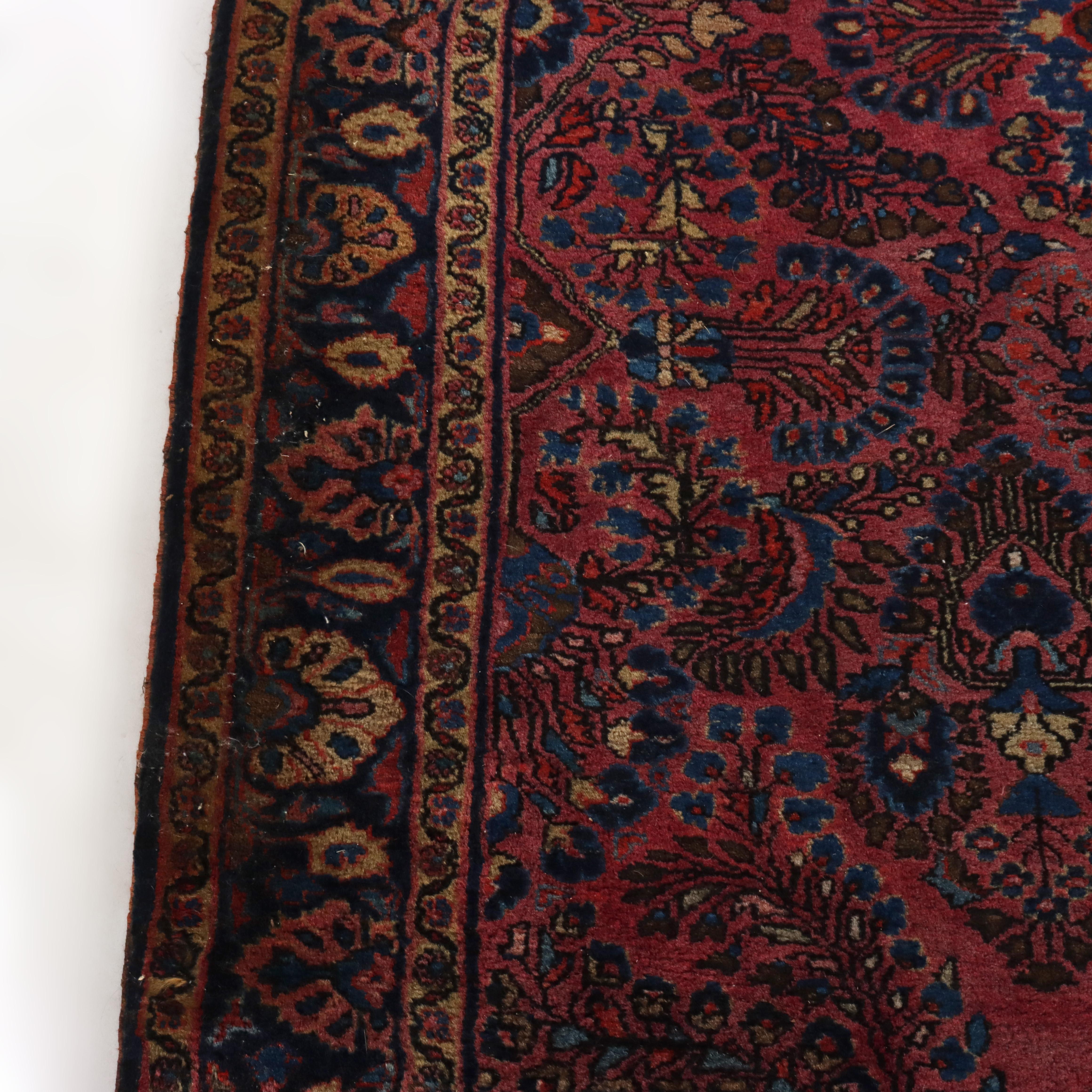 Antike Sarouk Persische Wolle Bereich Teppich C1930 im Angebot 3