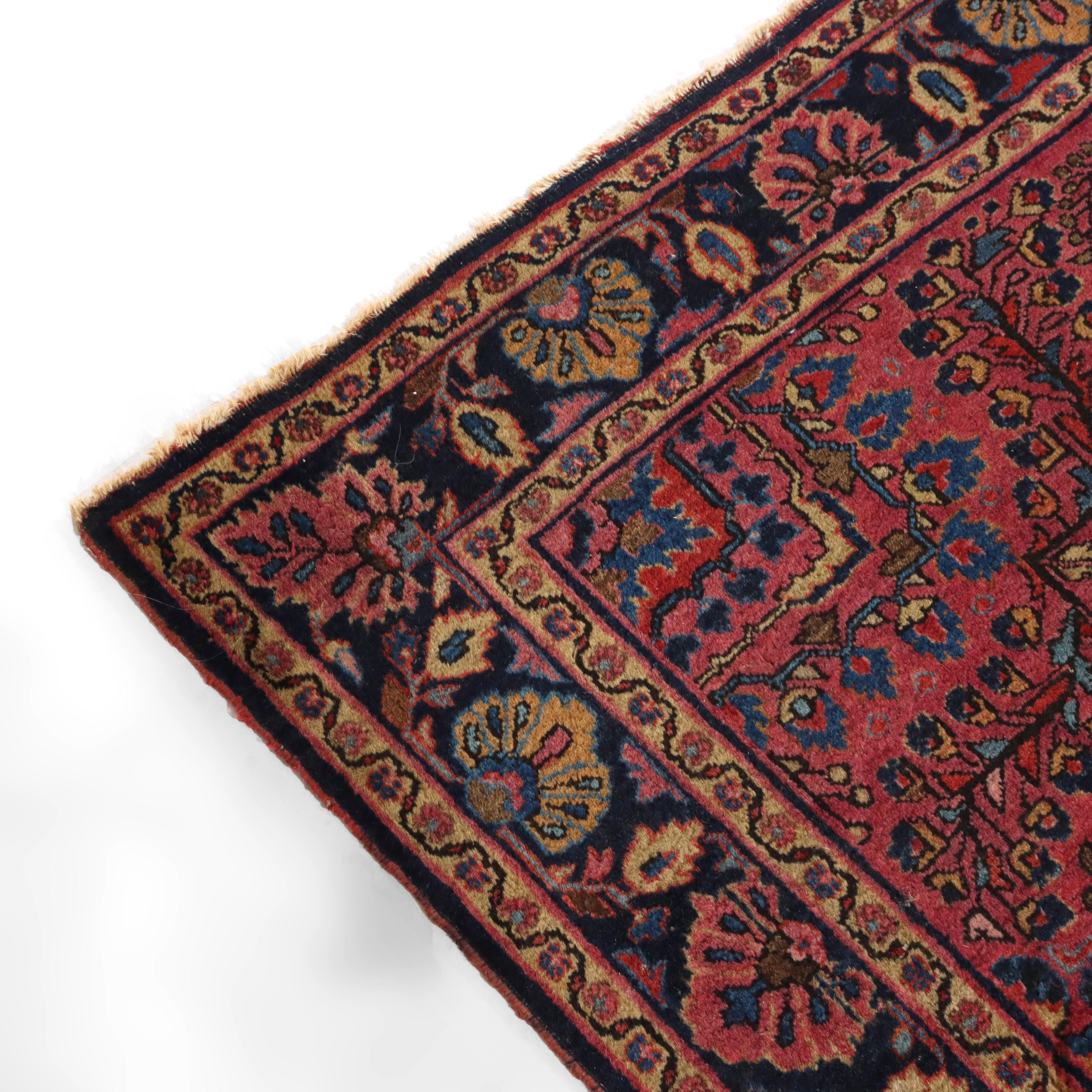 Antike Sarouk Persische Wolle Bereich Teppich C1930 im Angebot 4