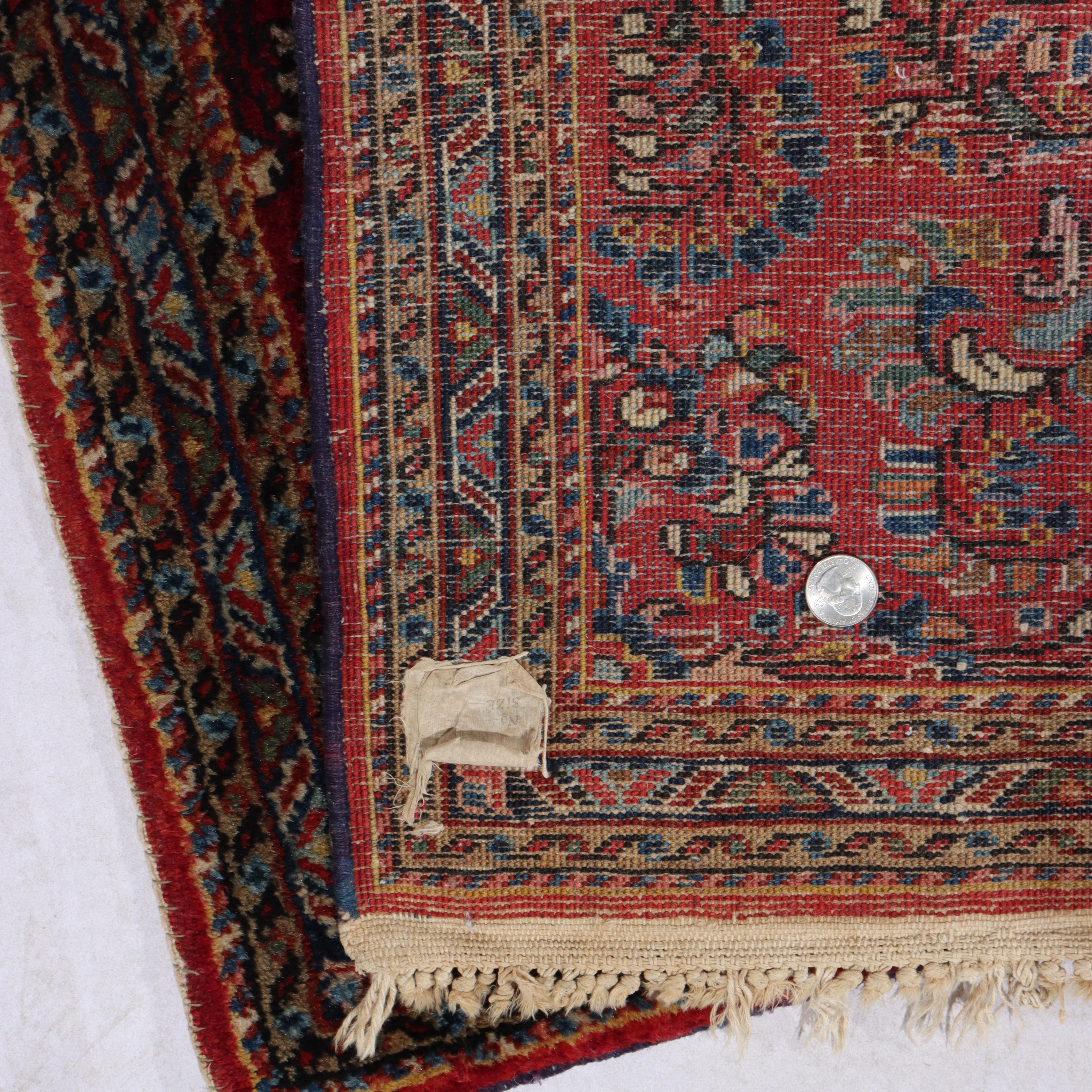 Antike Sarouk Persische Wolle werfen Teppich C1930 im Angebot 1
