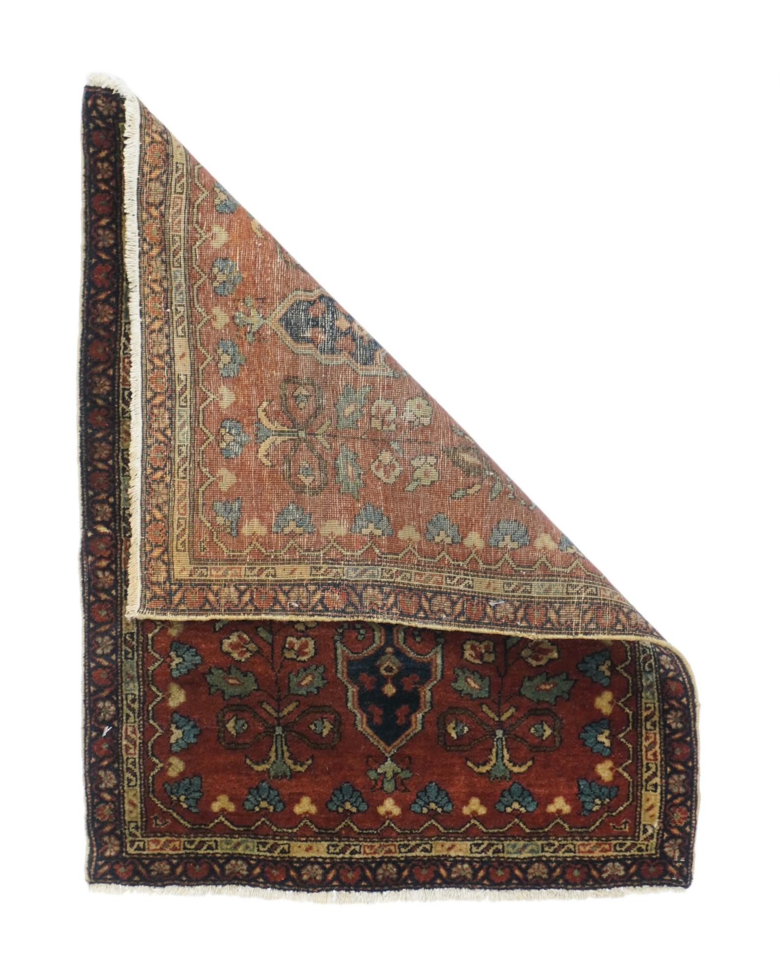Antique Sarouk rug 1.10'' x 2.5''.