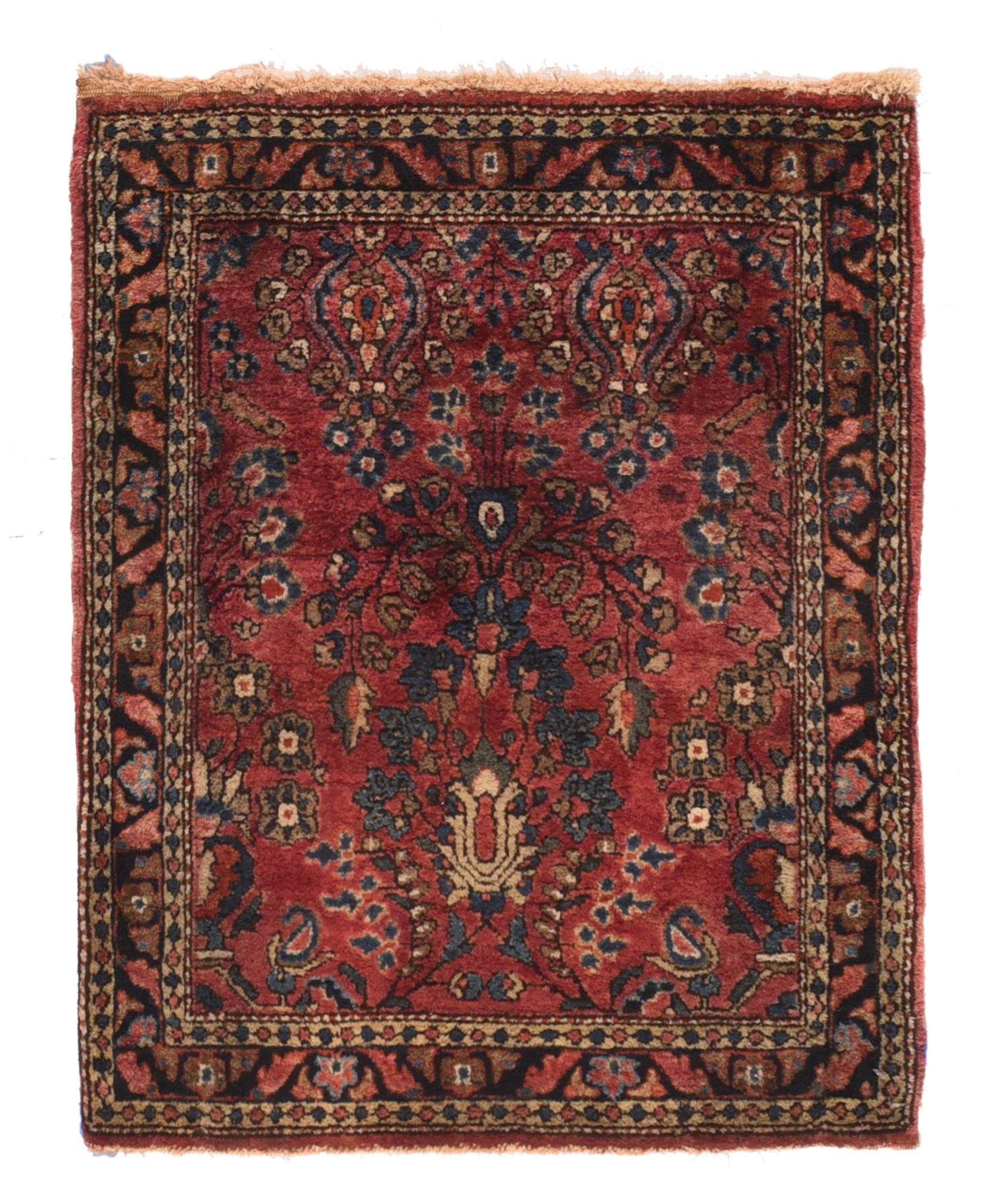 Persian Antique Sarouk Rug 1'11'' x 2'5'' For Sale