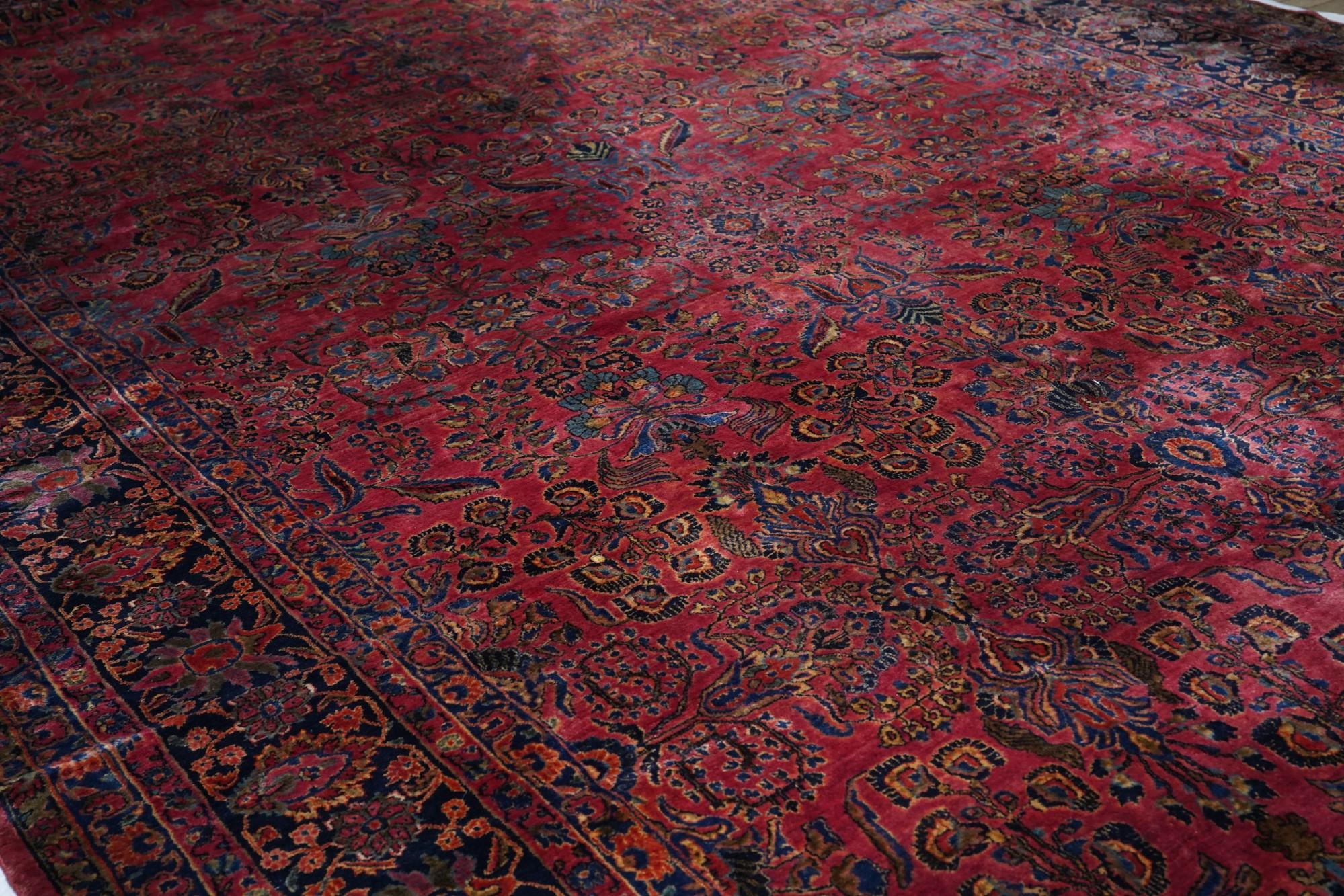 Début du 20ème siècle Tapis Sarouk ancien 11'3'' x 17'8'' en vente