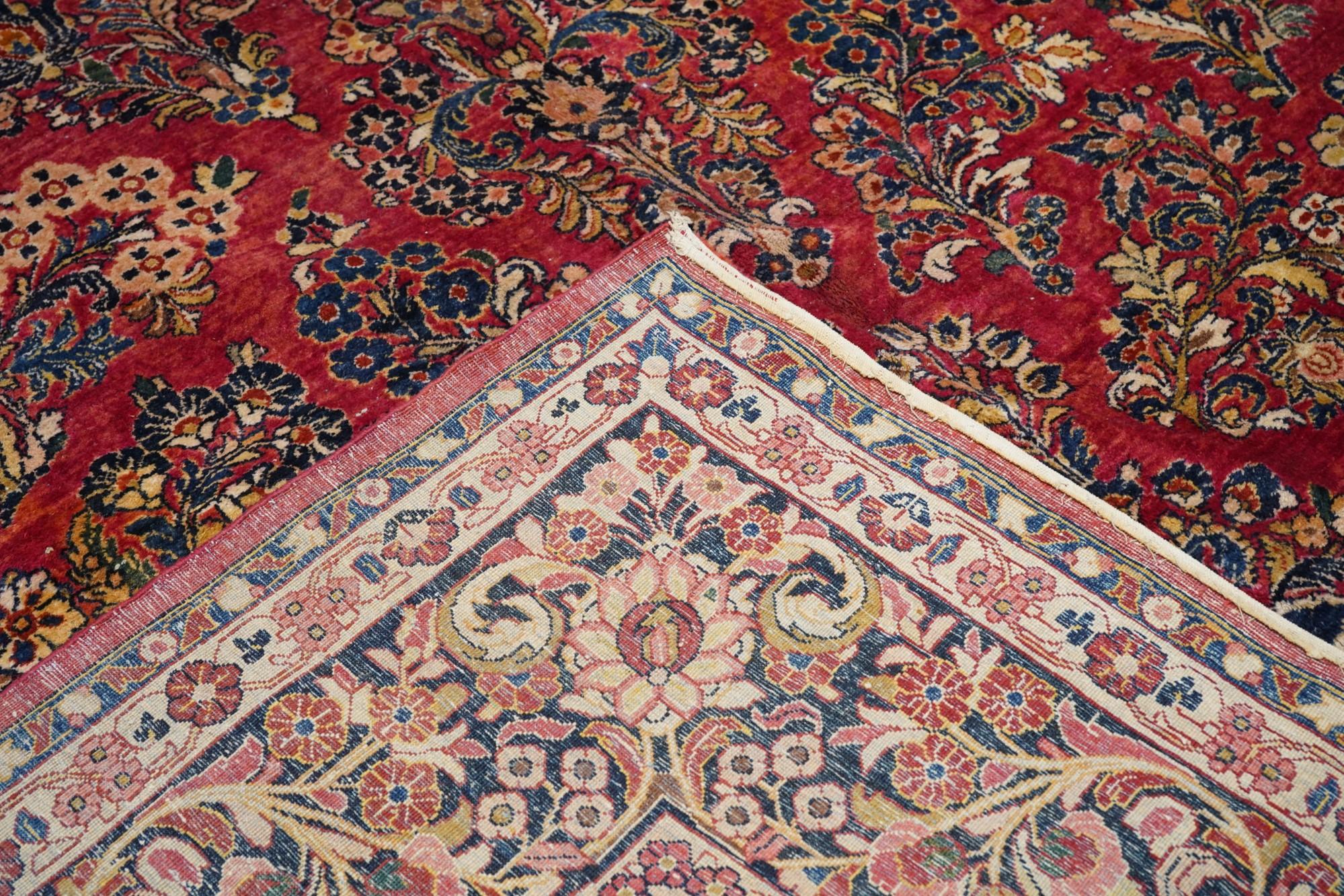 Antique Sarouk Rug 11'3'' x 18'1'' For Sale 5