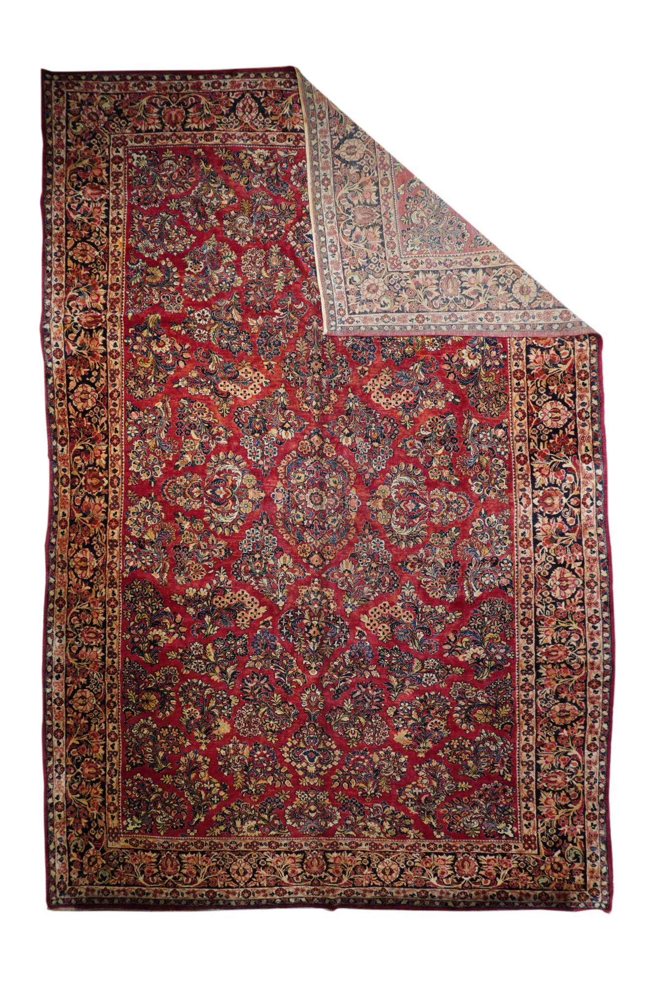 This 30's west Persian well-woven village carpet, shows the characteristic 