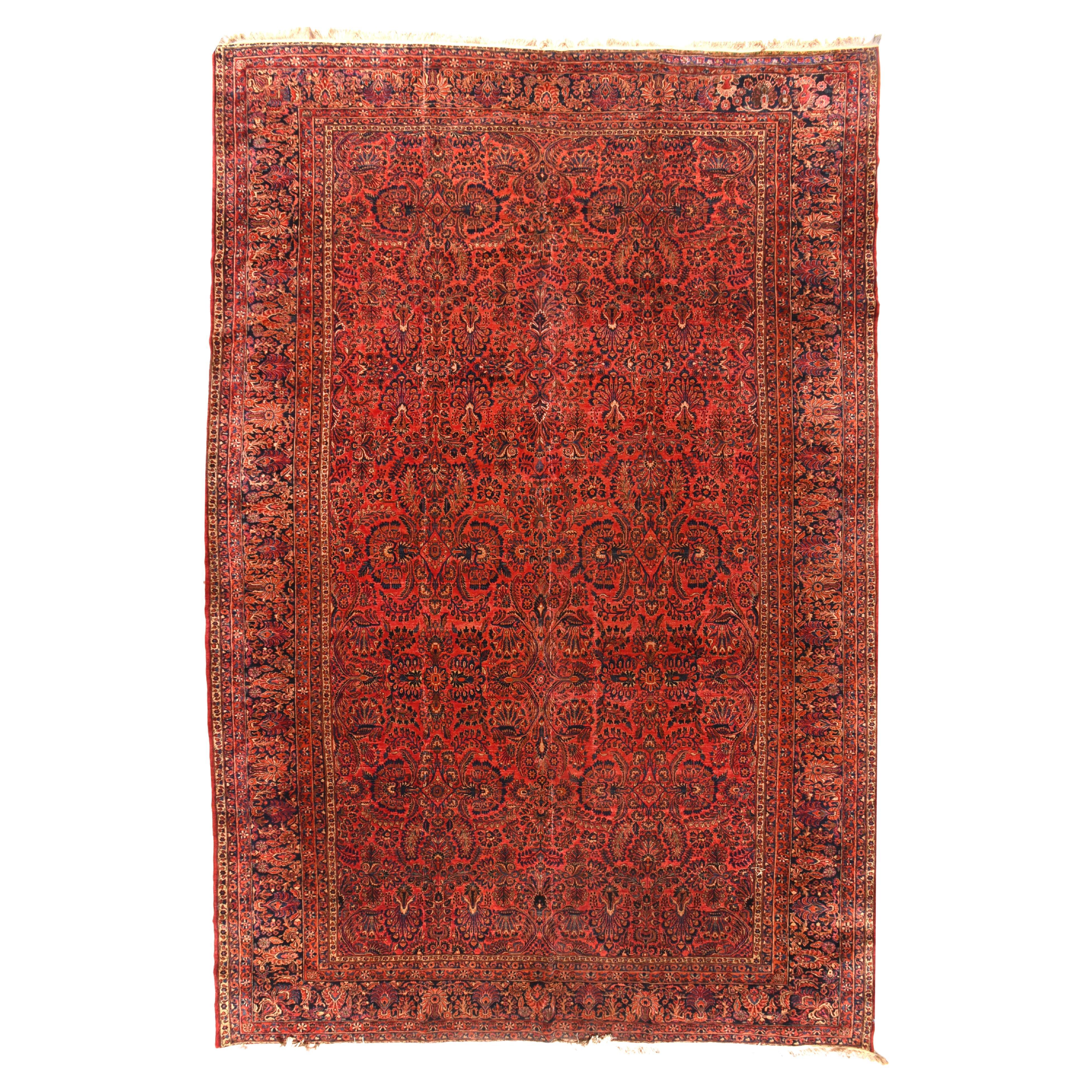 Antiker Sarouk-Teppich im Angebot