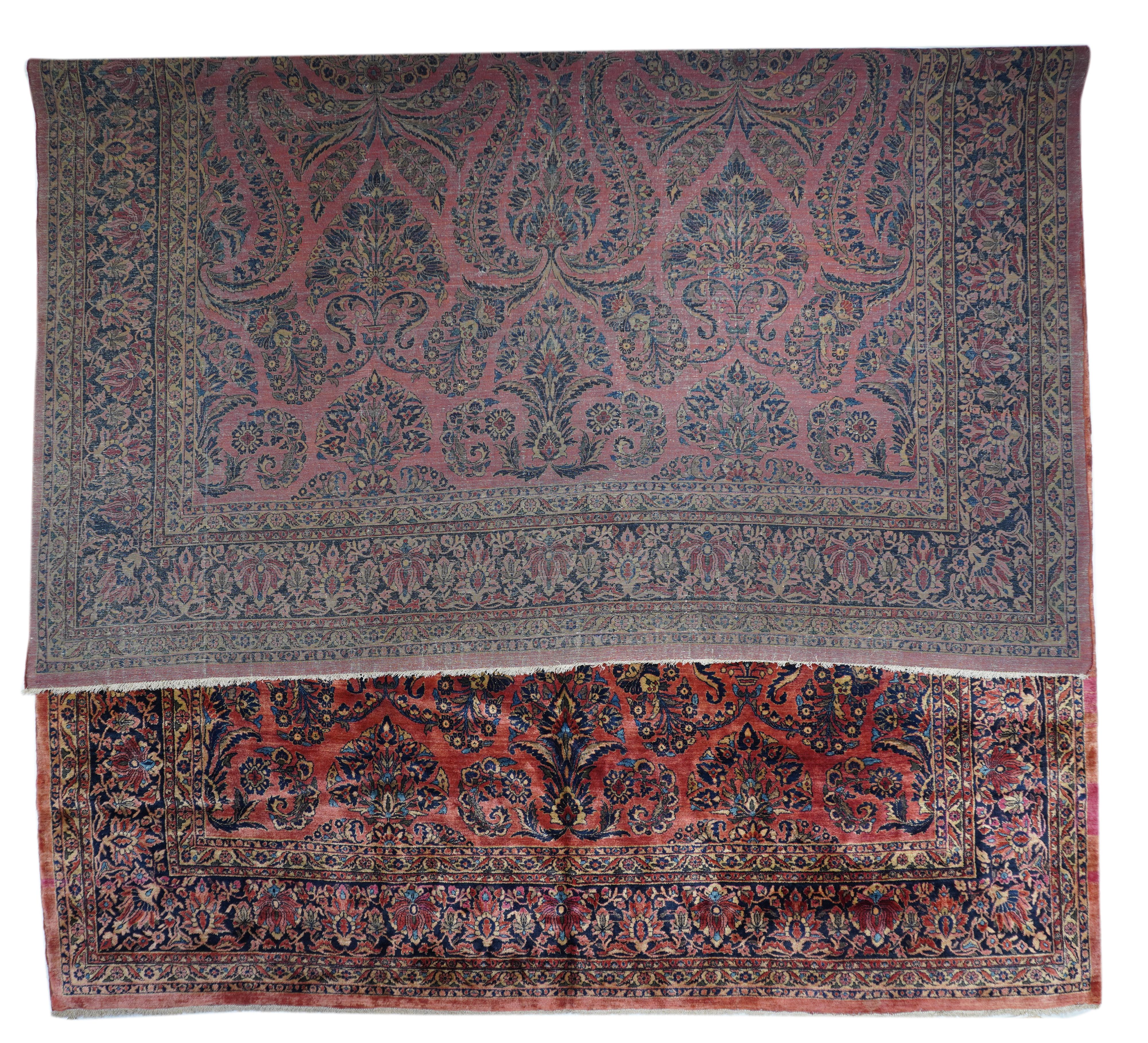 Asiatique Tapis Sarouk ancien 12'2'' x 18'4'' en vente