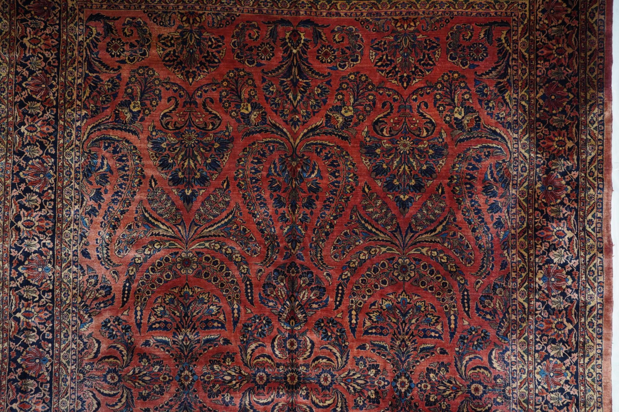 Début du 20ème siècle Tapis Sarouk ancien 12'2'' x 18'4'' en vente