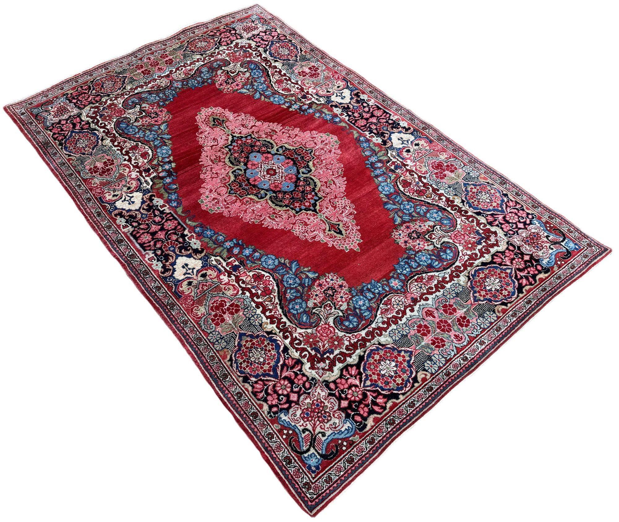Antiker Sarouk-Teppich 1,94m x 1,28m im Zustand „Gut“ im Angebot in St. Albans, GB