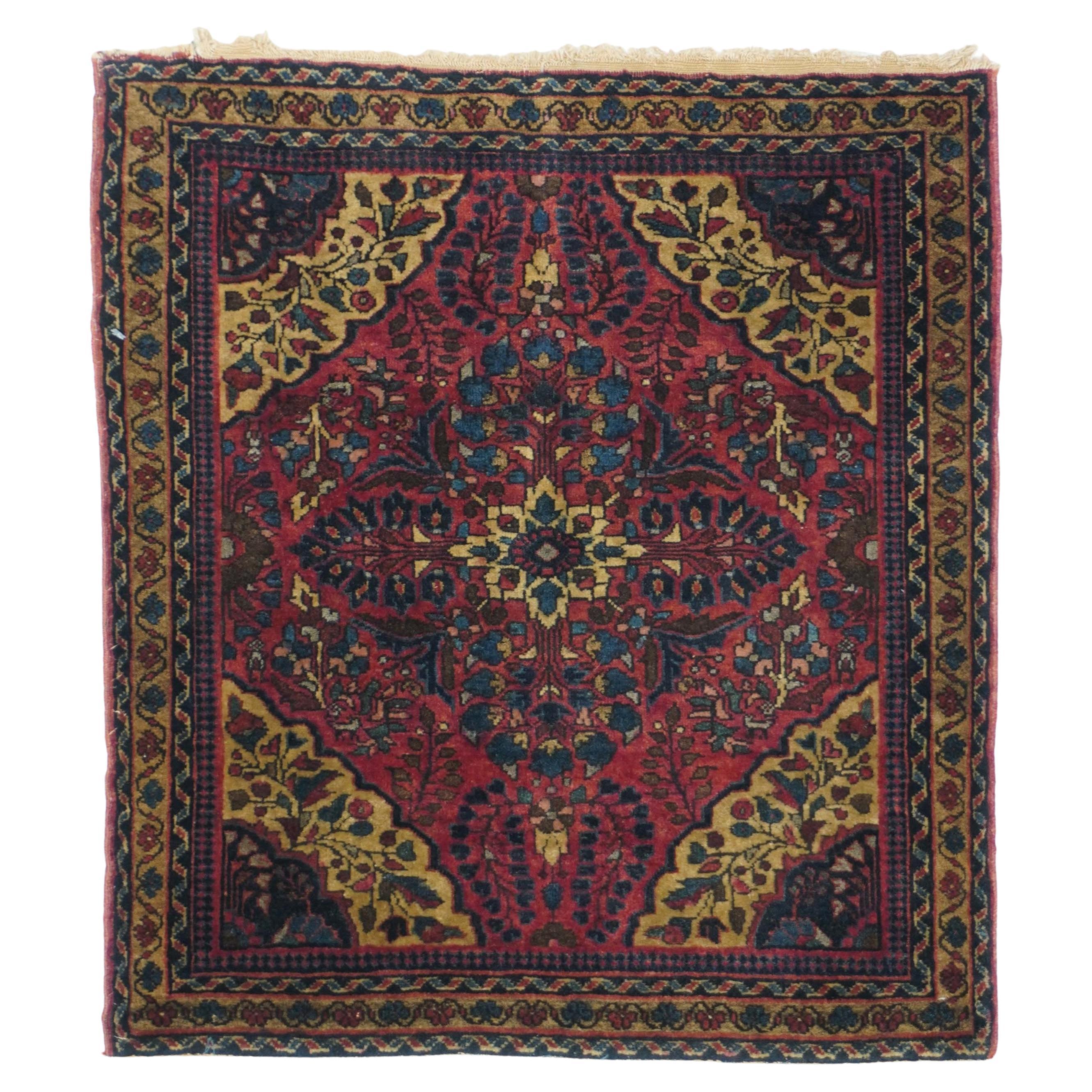 Antique Sarouk Rug 2'0" x 2'2''
