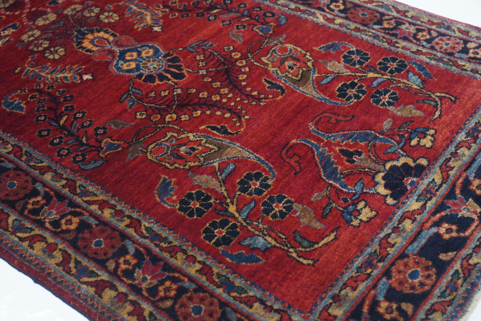 Antiker Sarouk-Teppich 2'10'' x 6'4'' (Wolle) im Angebot