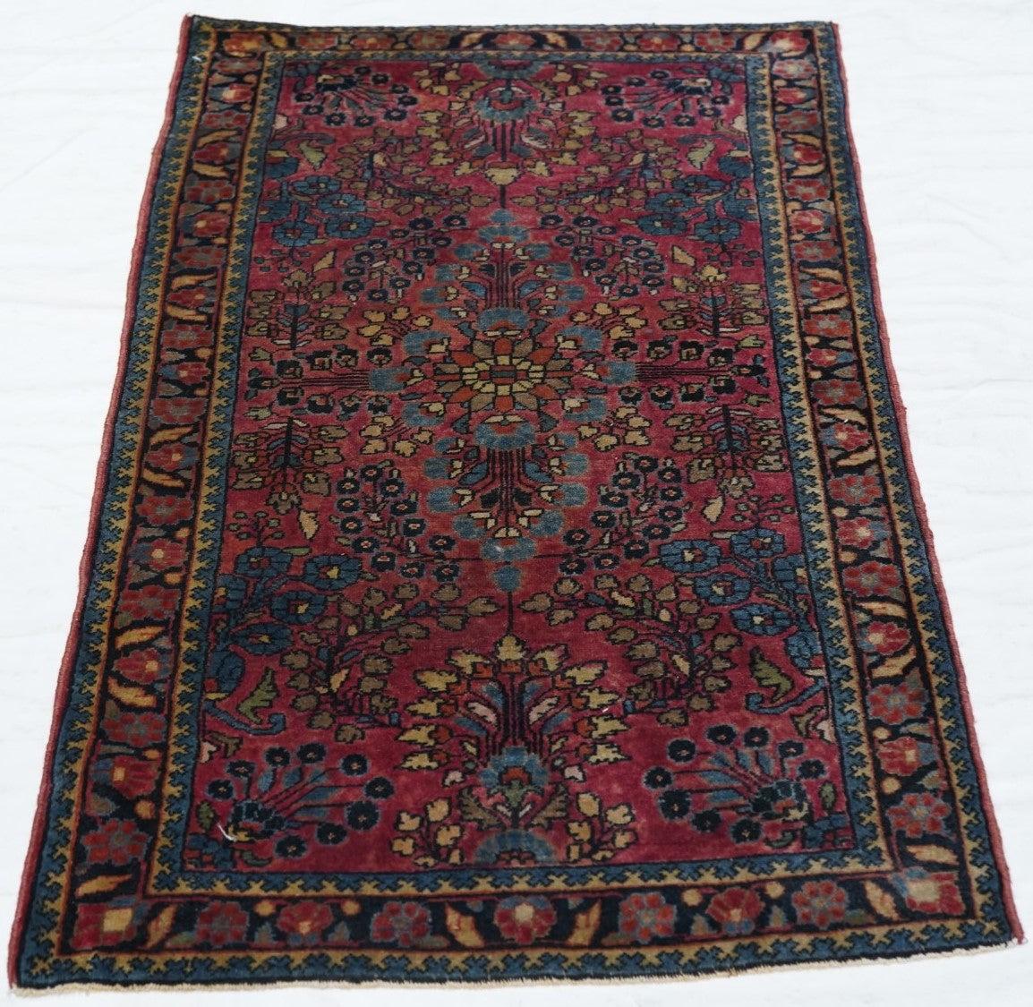 Antiker Sarouk-Teppich 2'2'' x 4'1'' (Wolle) im Angebot