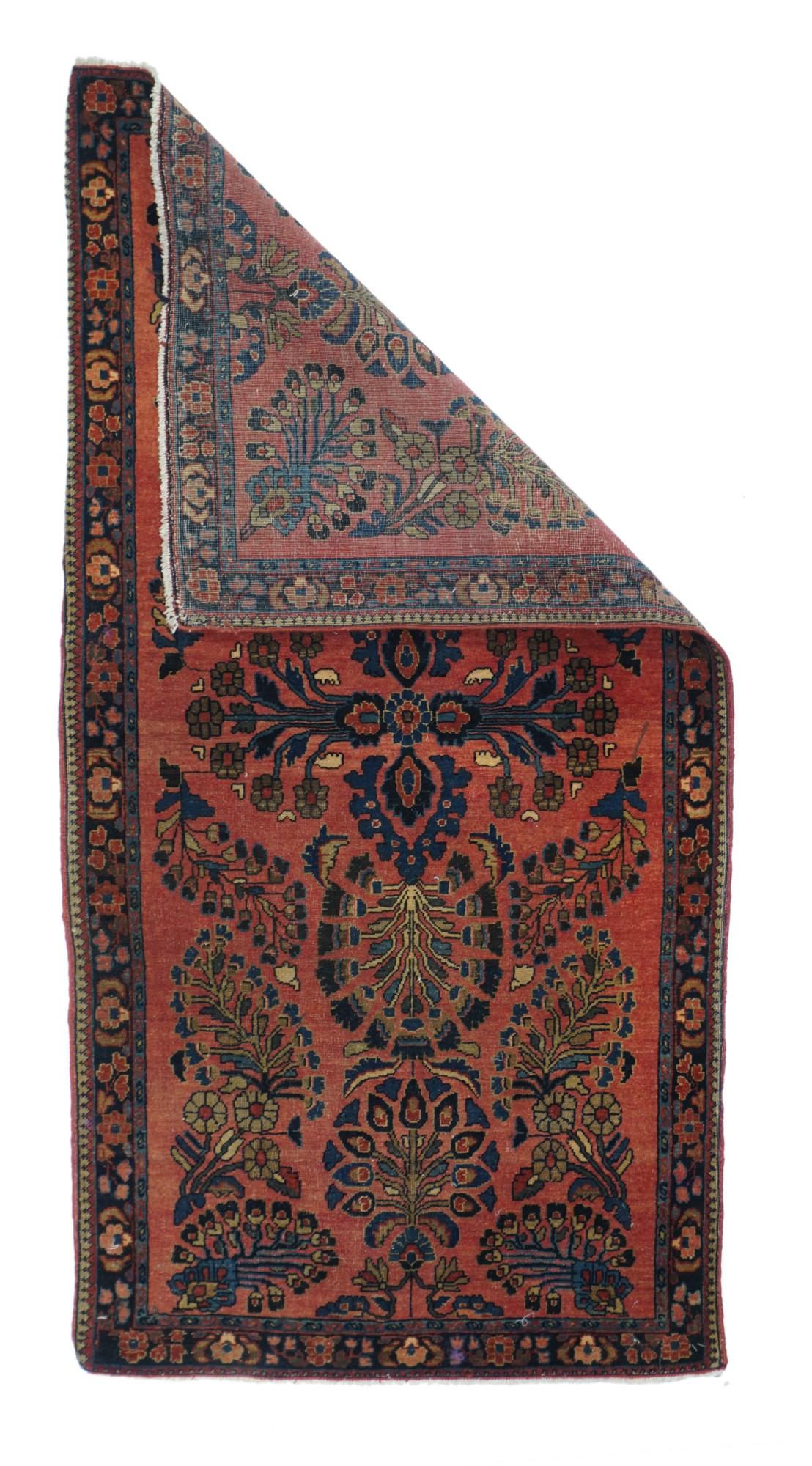 Antique Sarouk rug, measures:  2'6'' x 5'0