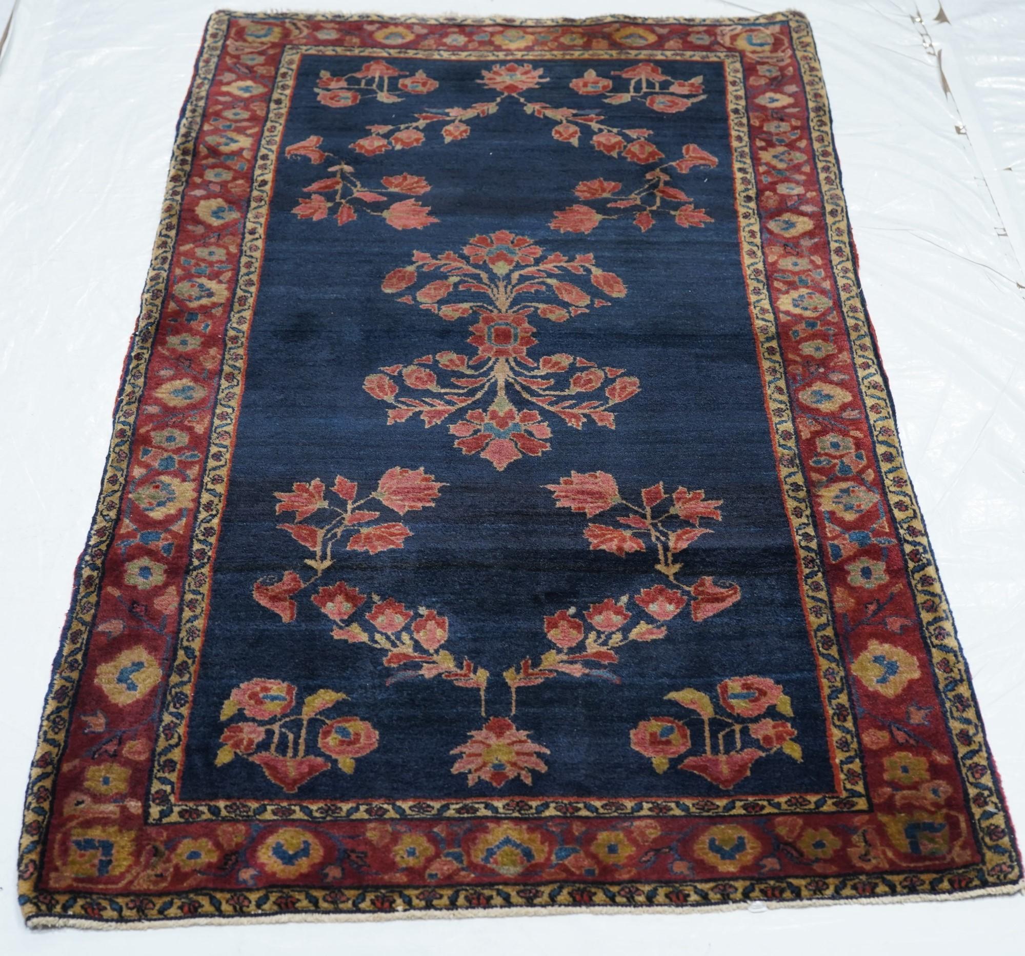 Wool Antique Sarouk Rug 2'7'' x 4'10'' For Sale