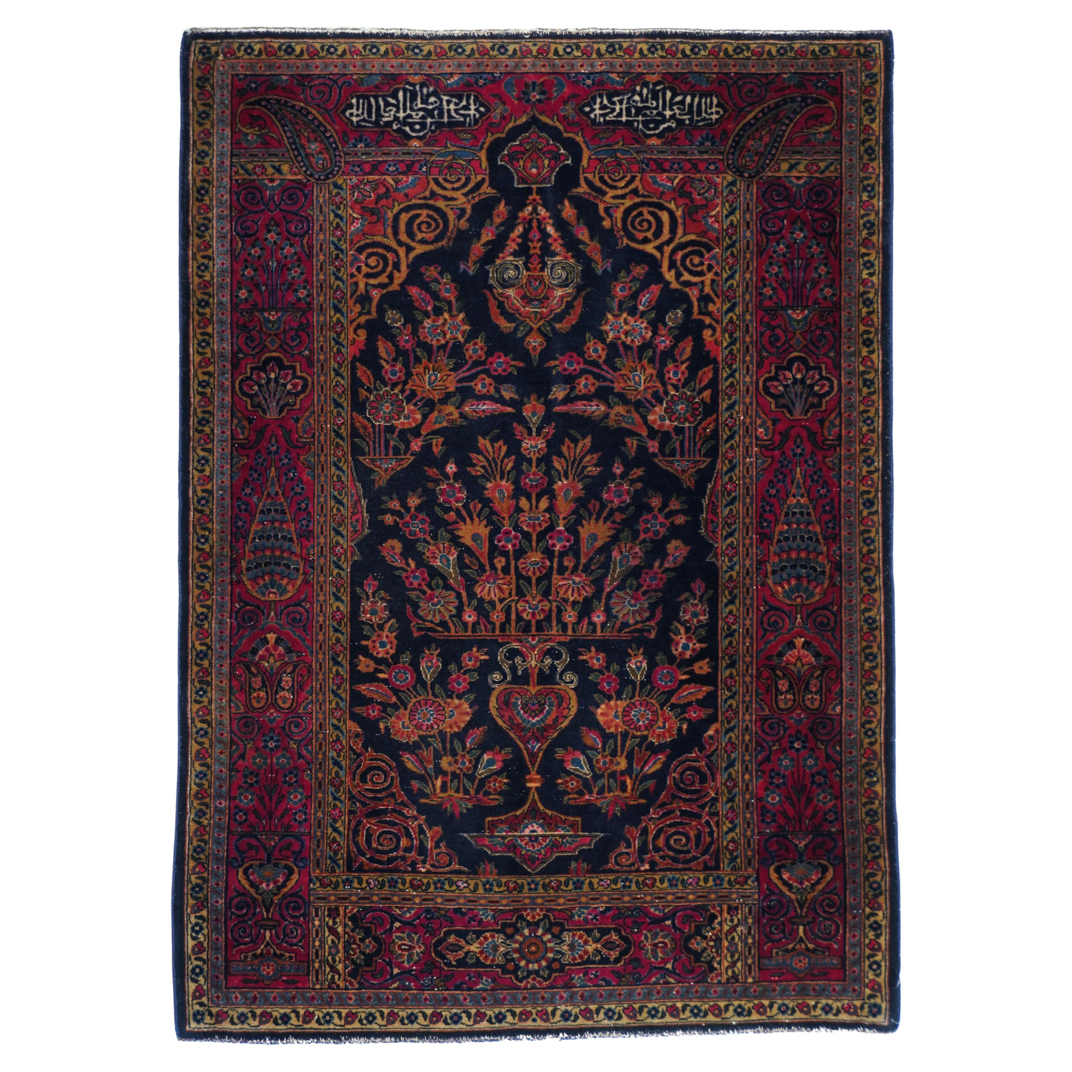 Antique Manchester Kashan Rug For Sale