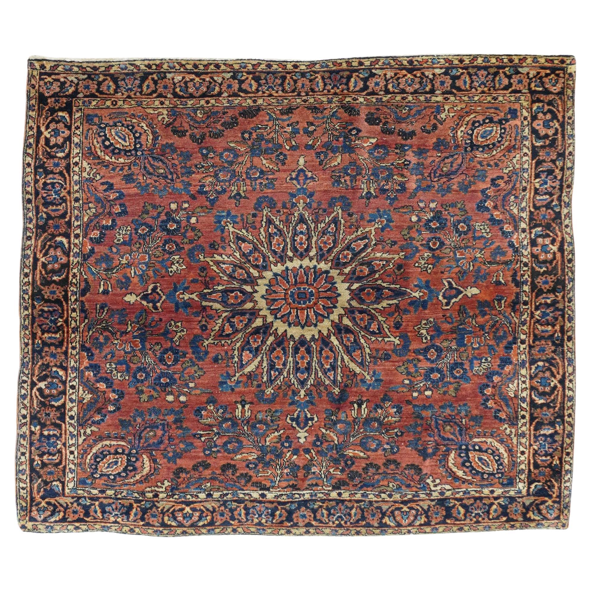 Antique Sarouk Rug 3'8'' x 4'1''