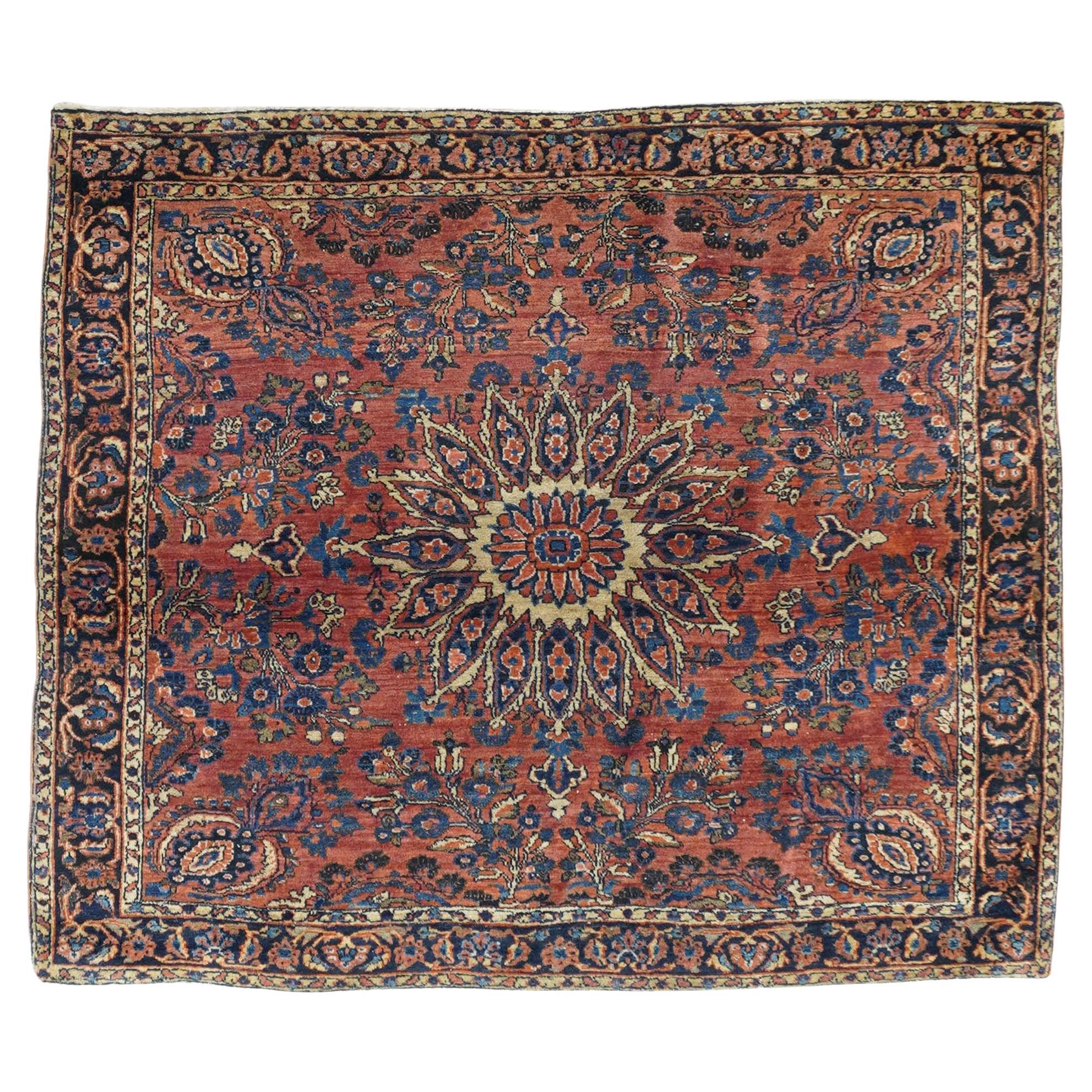 Antique Sarouk Rug For Sale