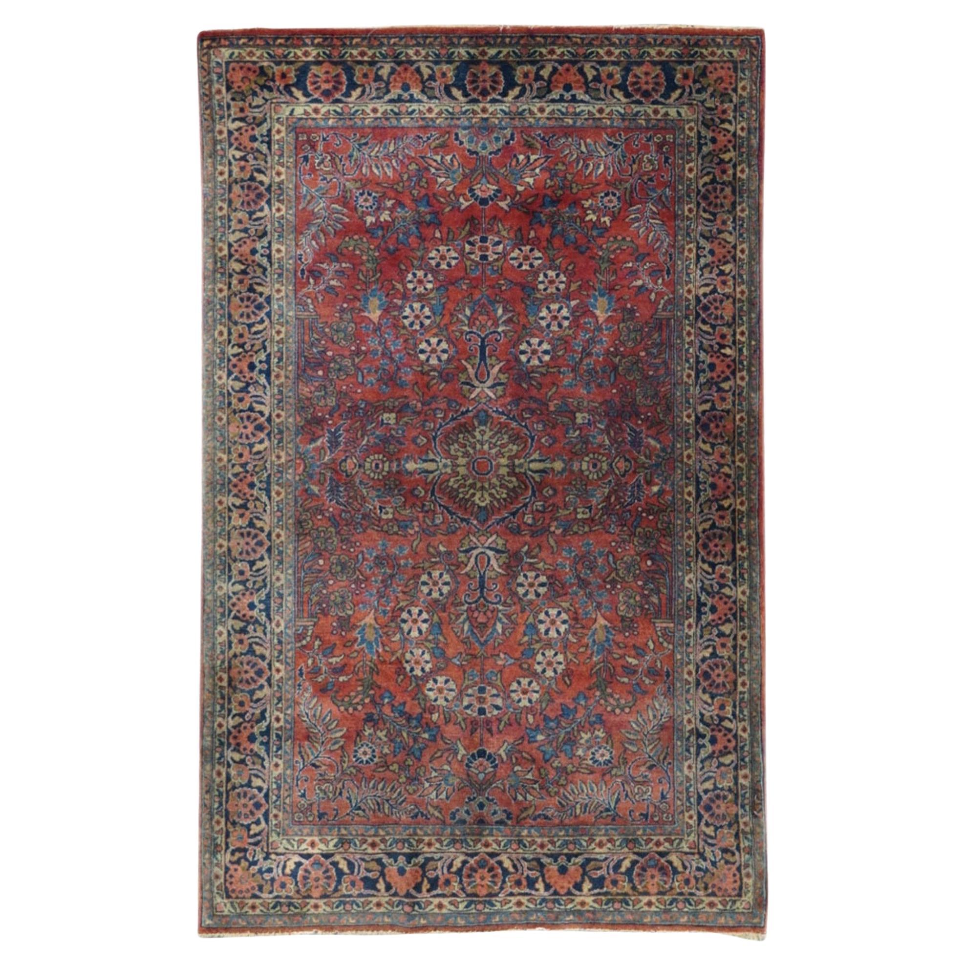 Antique Sarouk Rug 4'0" x 6'5''