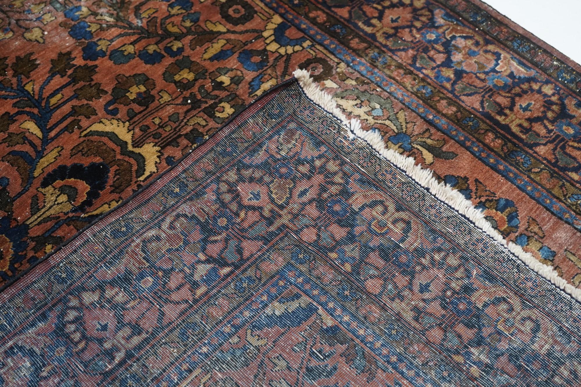 Antiker Sarouk-Teppich 4'0'' x 7'6'' im Angebot 4