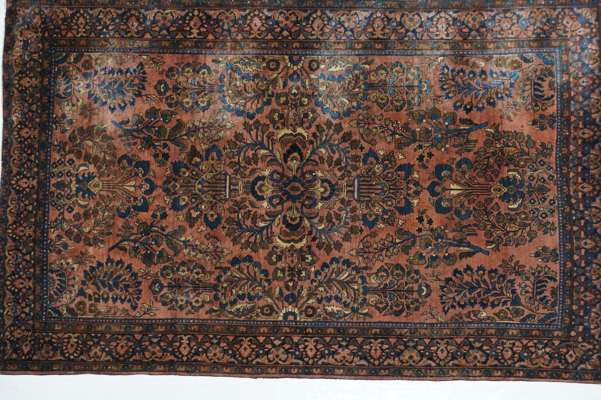 Antiker Sarouk-Teppich 4'0'' x 7'6'' (Persisch) im Angebot