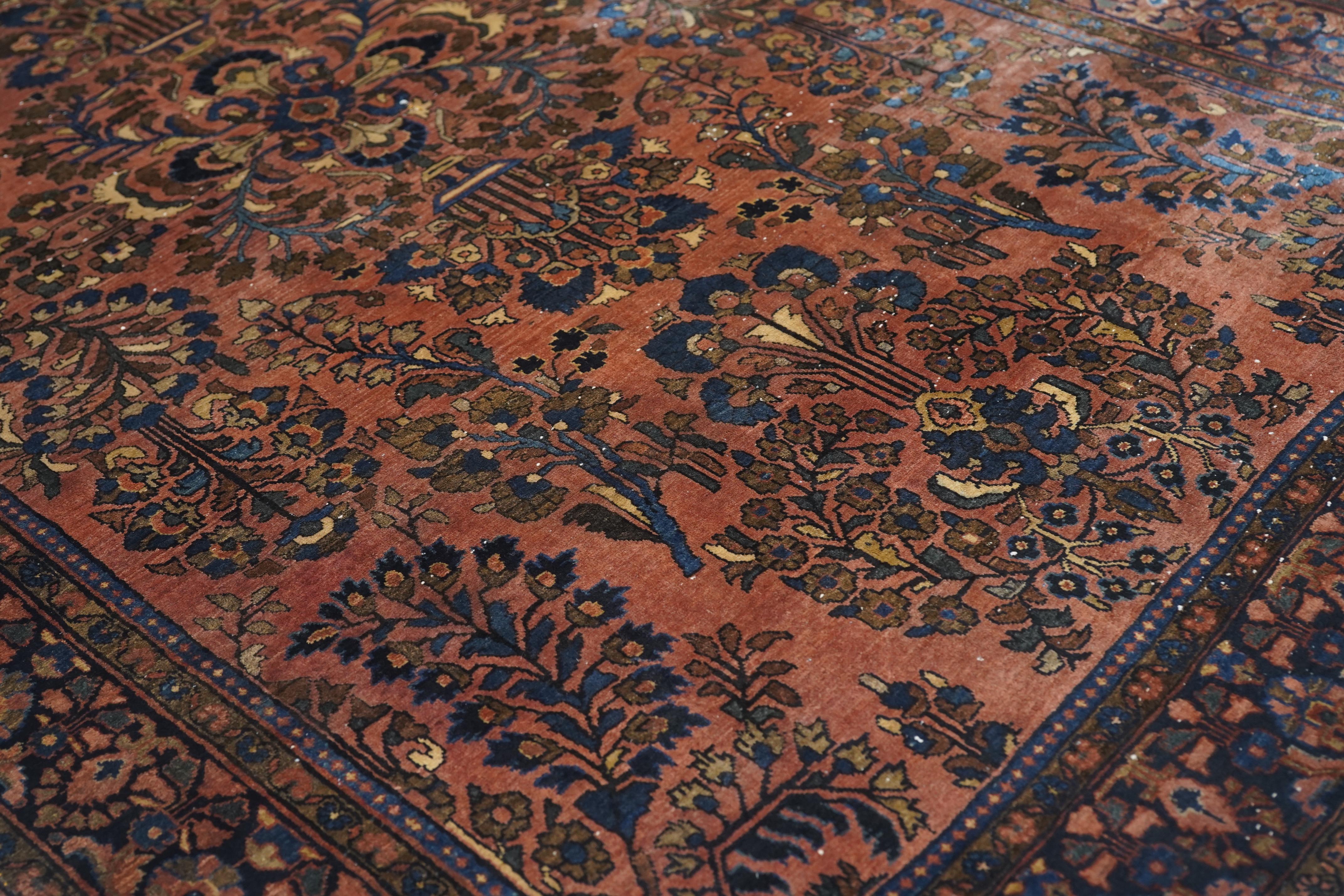 Antiker Sarouk-Teppich 4'0'' x 7'6'' im Angebot 1