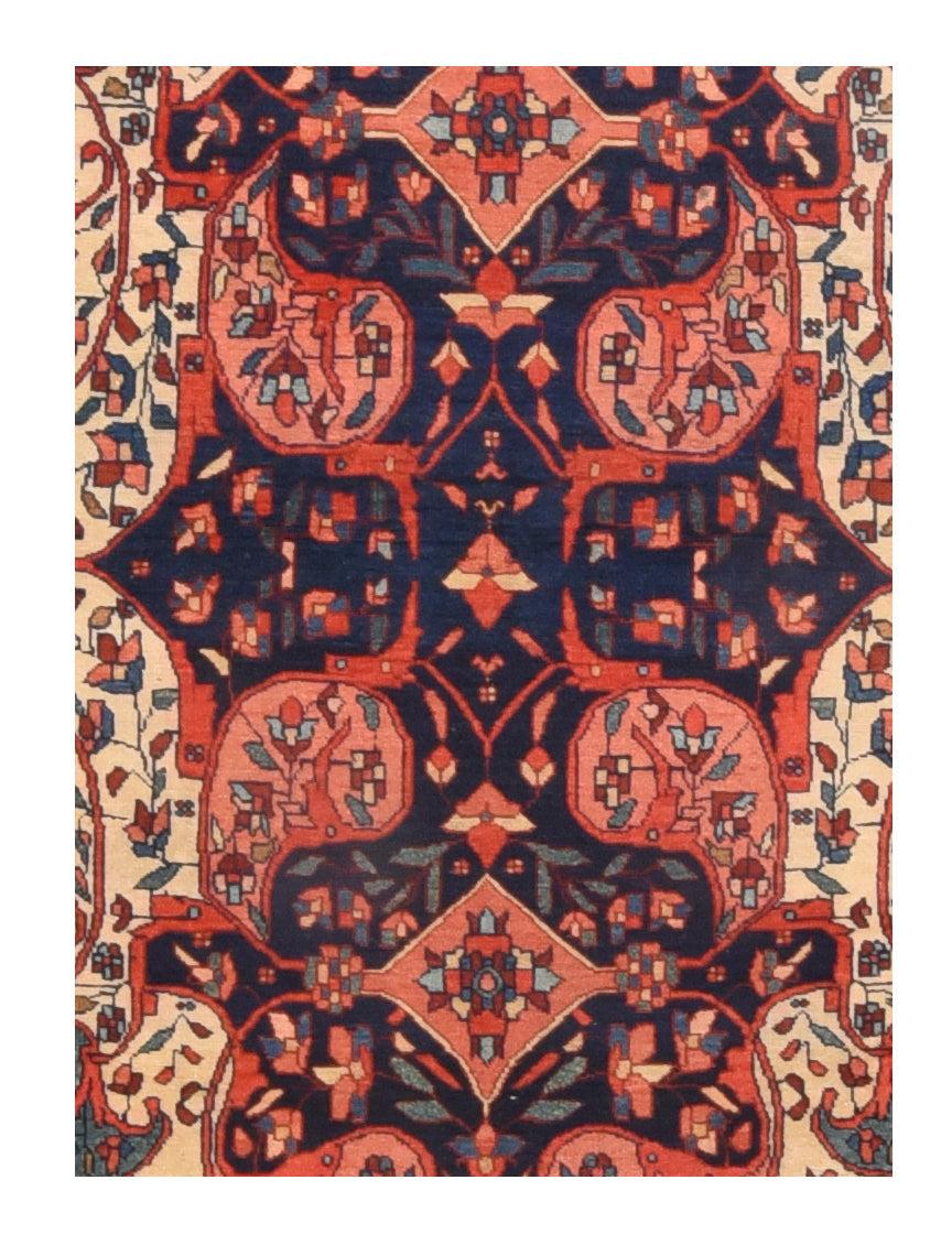 Antiker Sarouk-Teppich 4'1'' x 6'9'' (Handgeknüpft) im Angebot