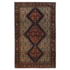 Antique Sarouk Rug 4'2" x 6'9"