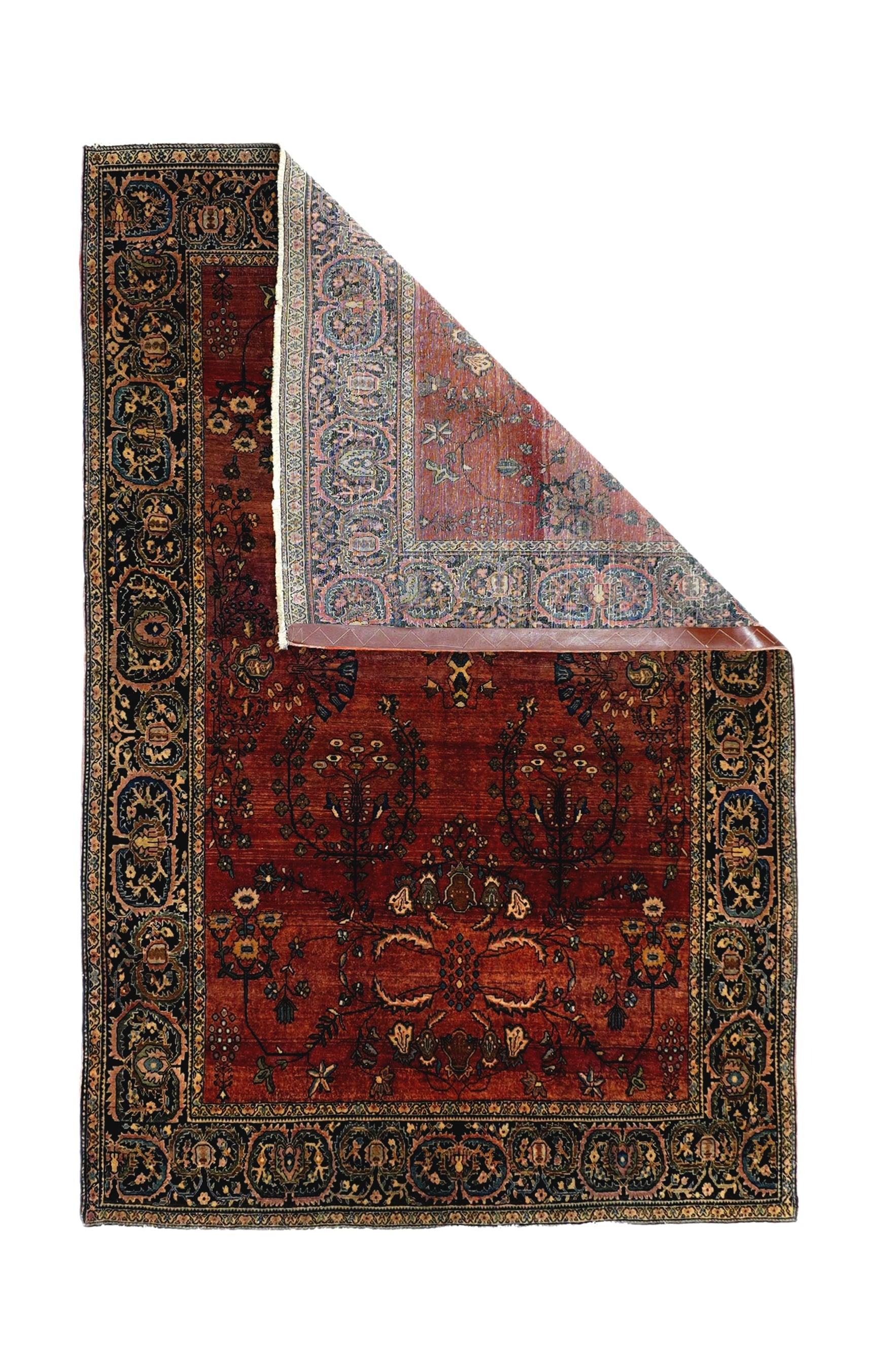 Antique Sarouk Rug 4'4'' x 6'6''.