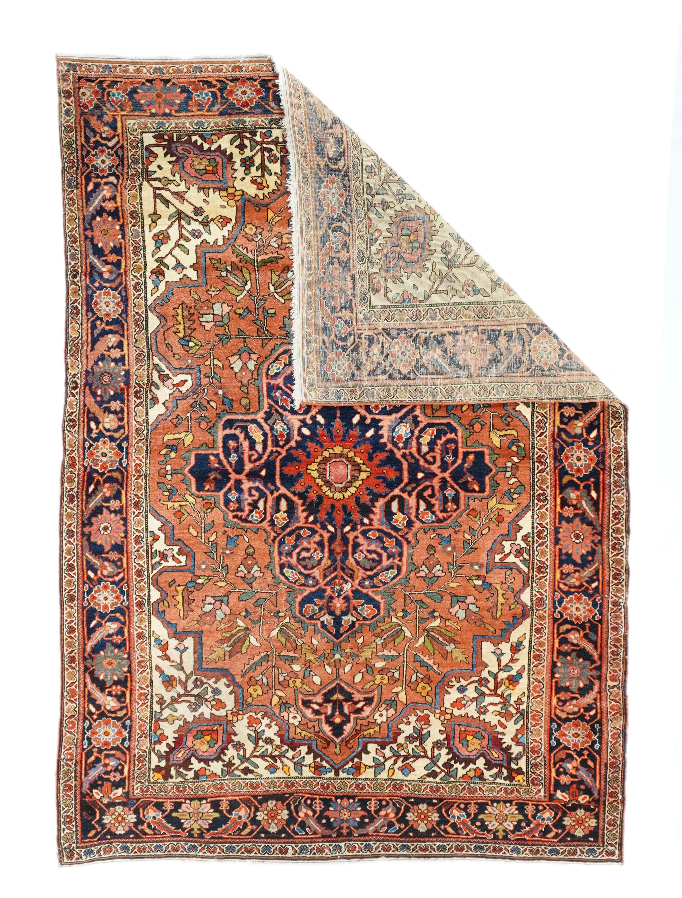 Antique Sarouk Rug 4'7'' x 6'4''.