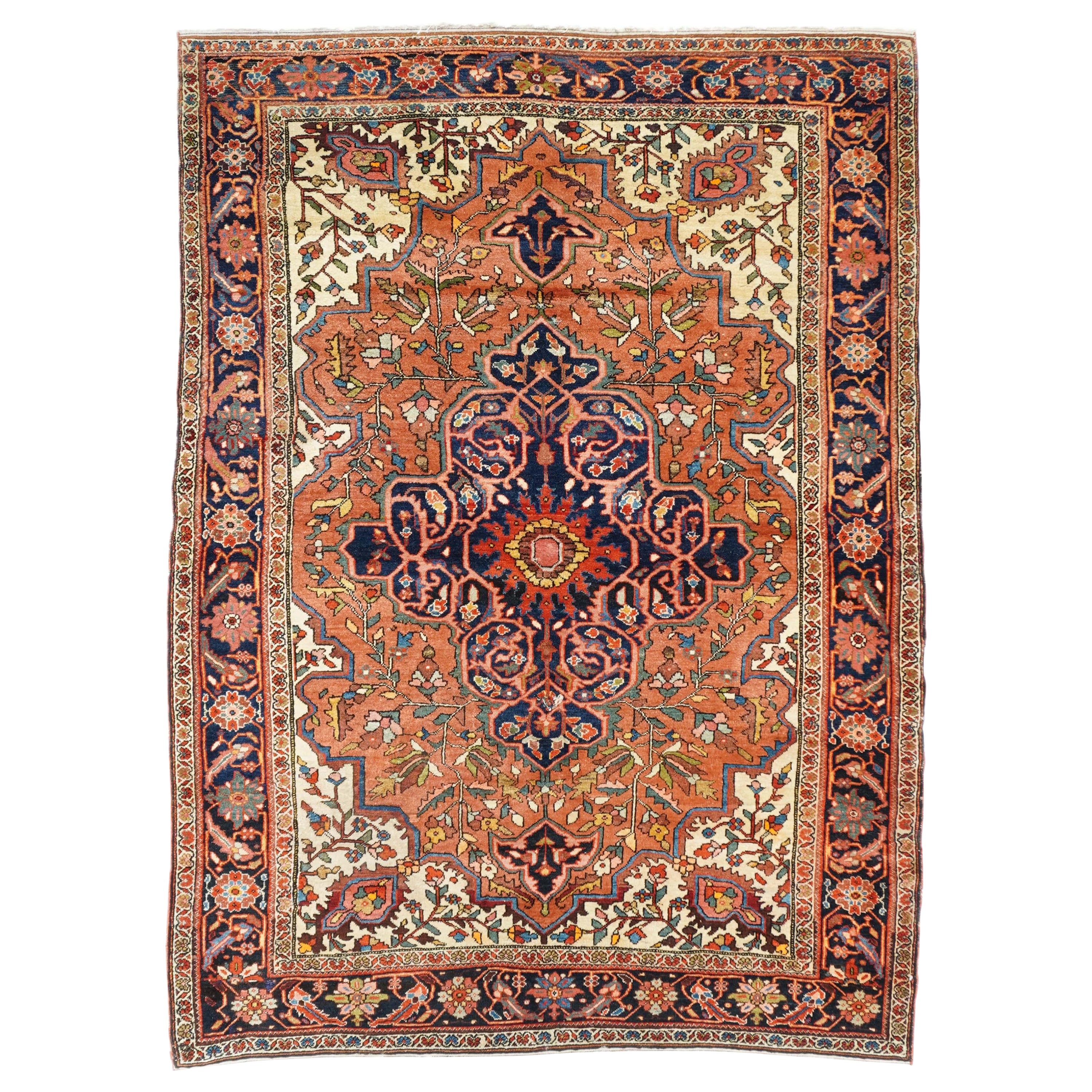 Antiker Sarouk-Teppich 4'7'' x 6'4''