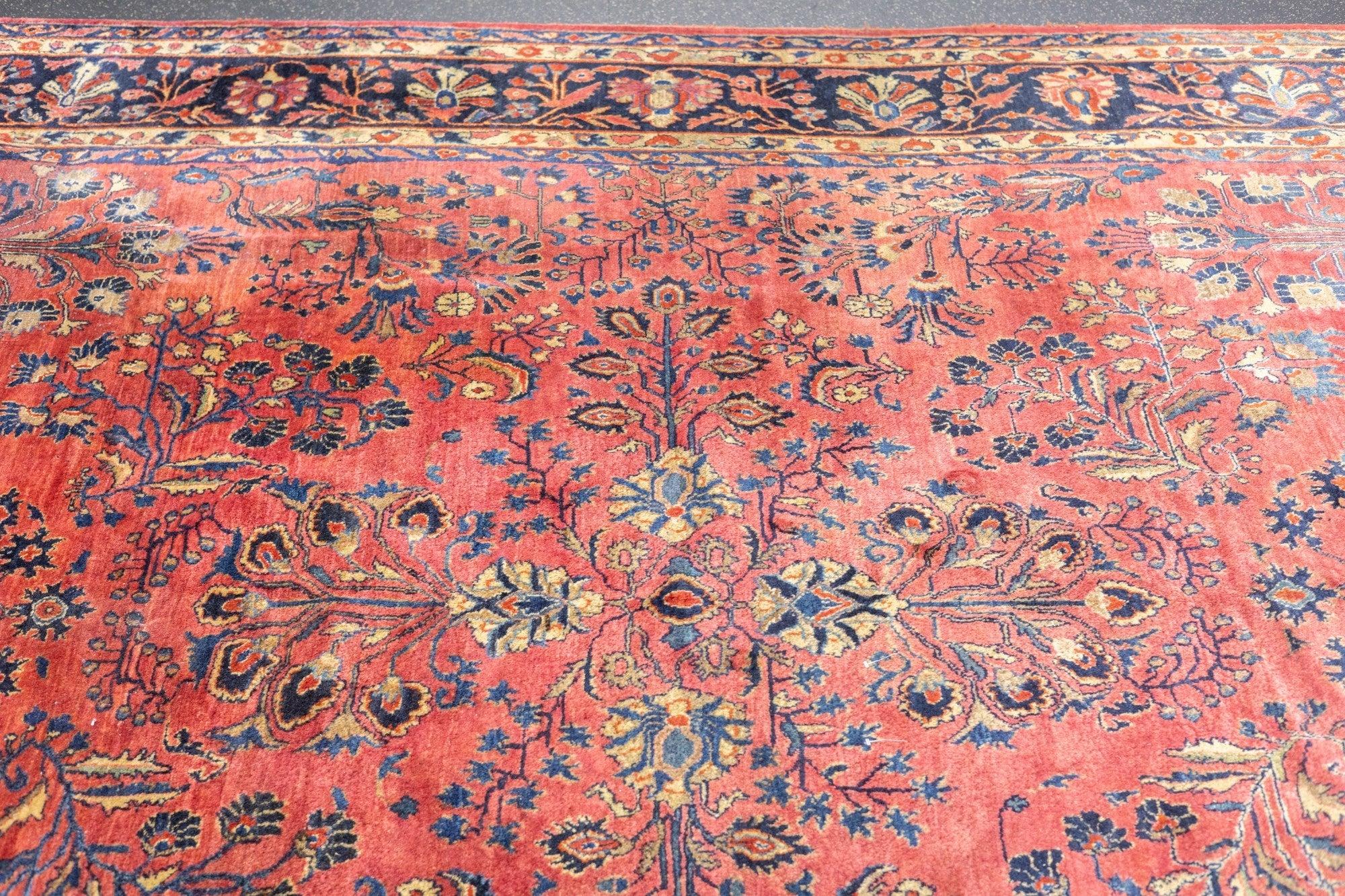 Antiker Sarouk-Teppich 9'2'' x 11'3'' (Wolle) im Angebot